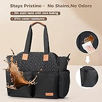 Vista 6 de Lekebaby Bolsa de pañales, bolsas grandes para pañales impermeables, bolsa grande para mamá para hospital, bolsas de bebé para mamá, bolsa