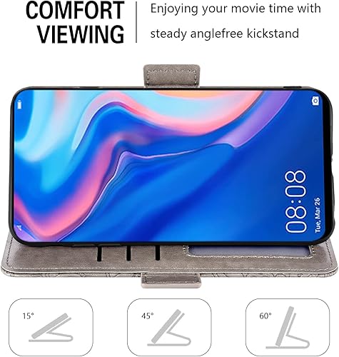 Miniatura 3 de Asuwish Compatible con Huawei Y9 Prime 2019Honor 9XP Smart Z Wallet Case y protector de pantalla de vidrio templado, soporte para tarjetas, cubierta