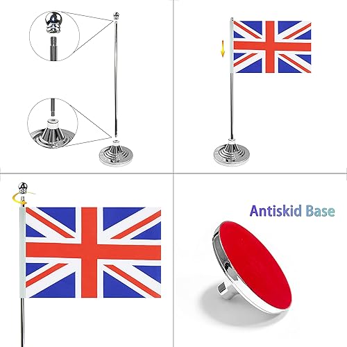 Miniatura 77 de WXTWK Paquete de 2 banderas japonesas de escritorio, pequeñas banderas de mesa japonesas con base de soporte, decoración de celebración de eventos