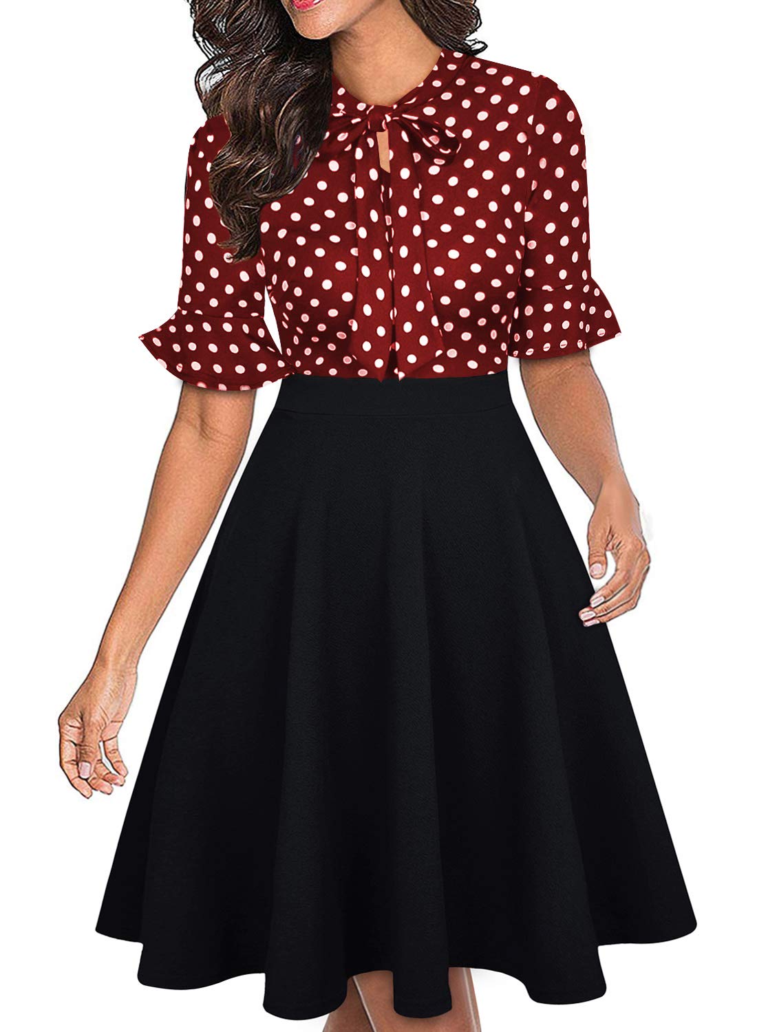 Women Summer Floral Ruffle Sleeve Wear to Work Church Wedding Guest Party Dresses