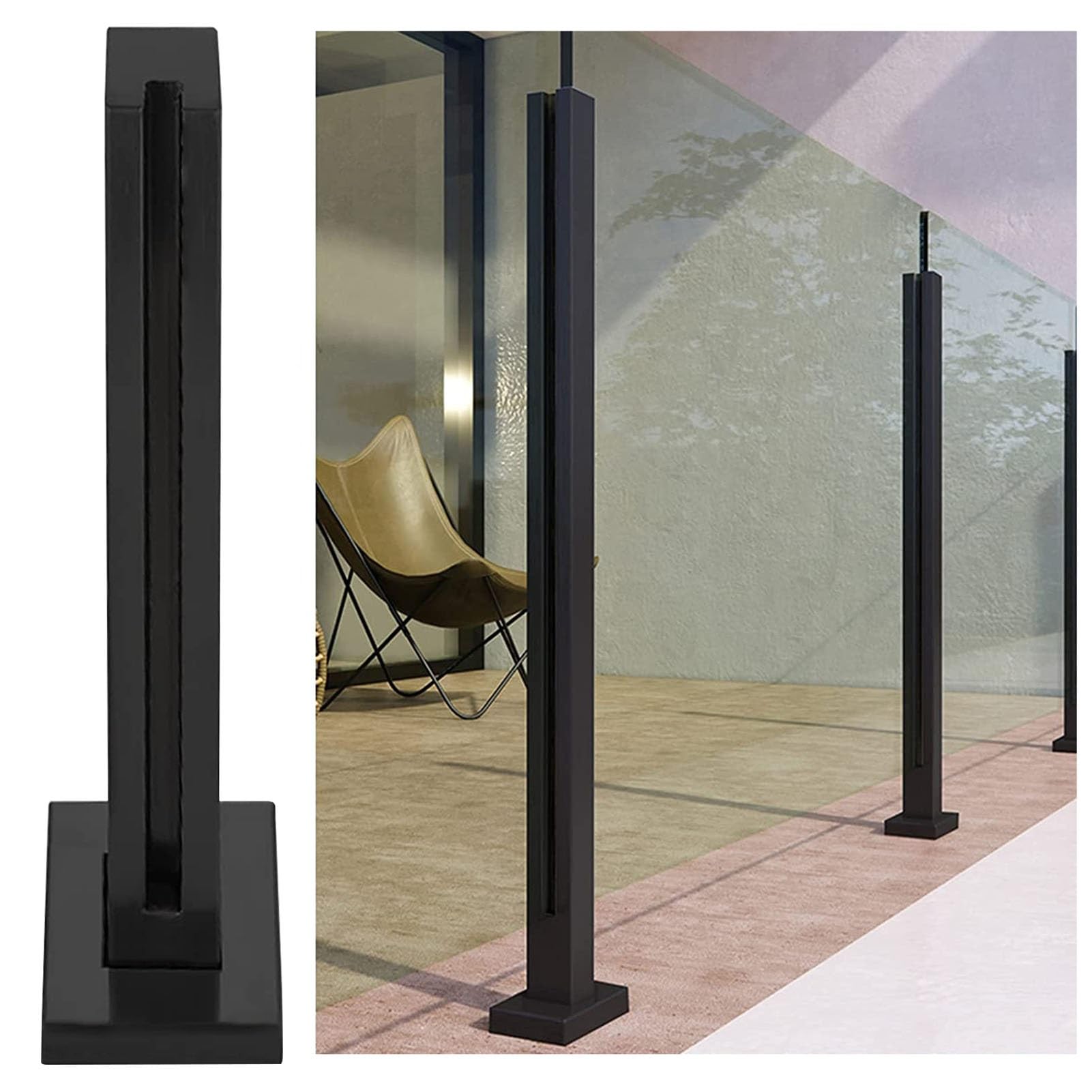 Pasamanos de vidrio para vallas exteriores y terrazas modernas con soporte de postes