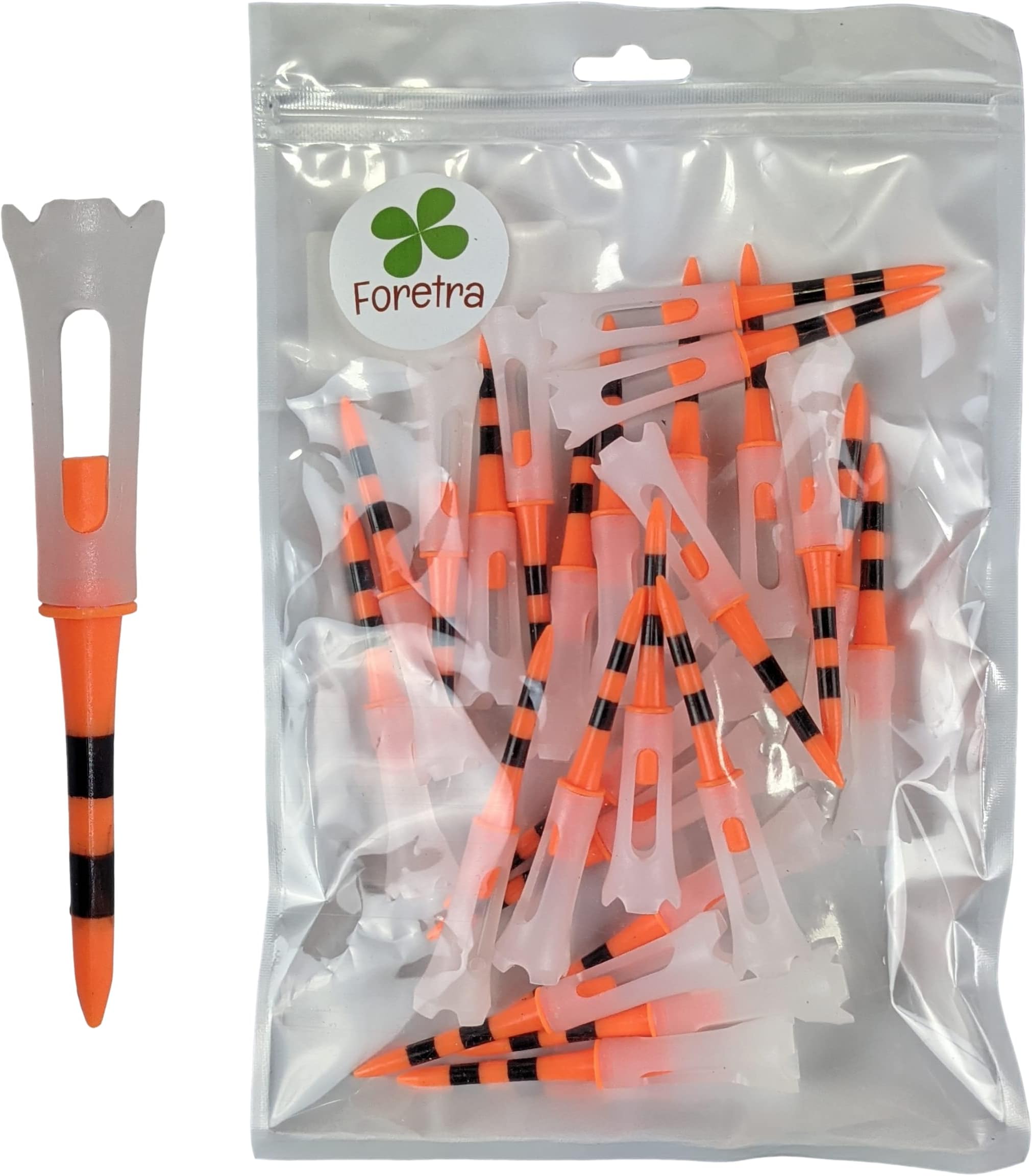 Foretra FlexTop Tees Flexible Golf Tees 25-Pack (Orange)