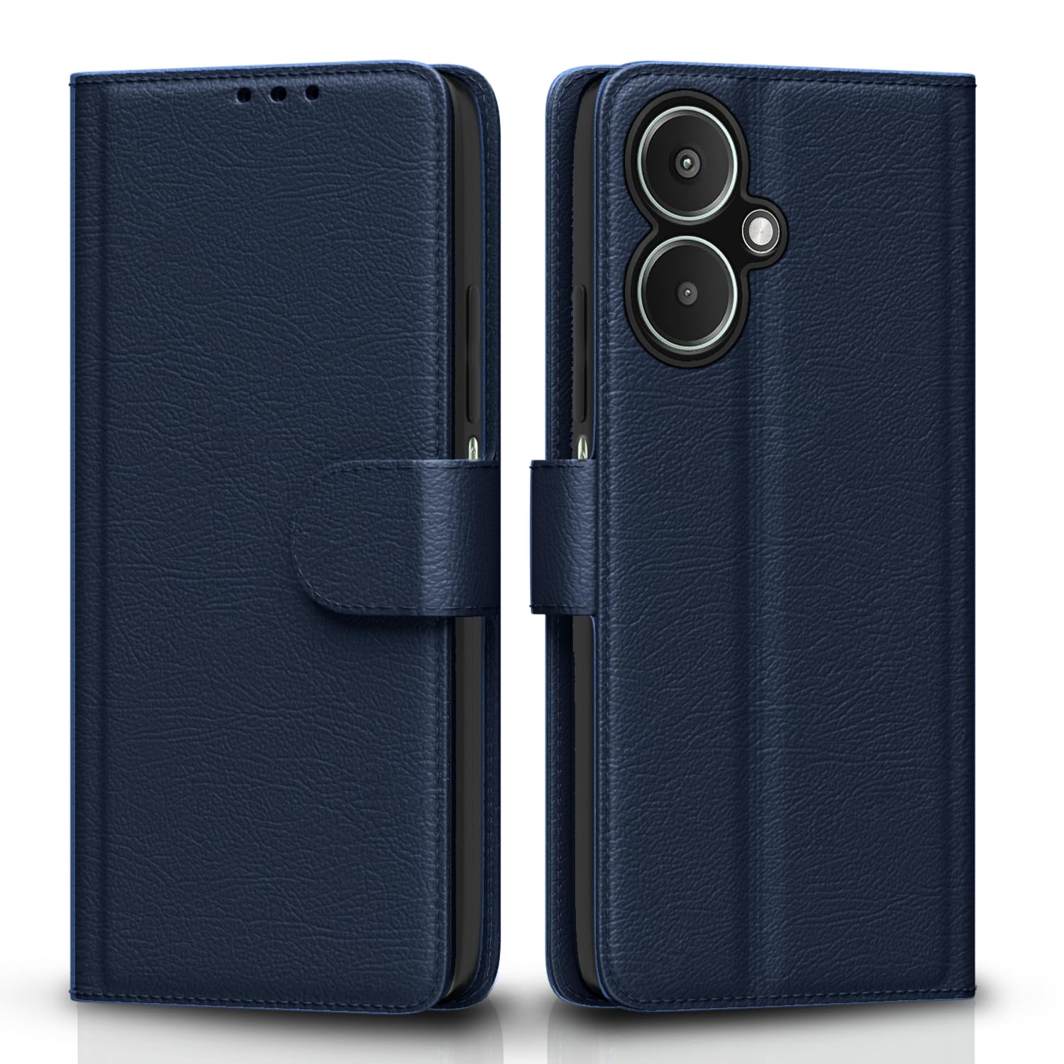 Pikkme Flip Cover Leather Finish | Inside TPU with Card Pockets | Wallet Stand and Shock Proof | Complete Protection Flip Case for Redmi 13C 5G(Blue) Pikkme Flip Cover Leather Finish | Inside TPU with Card Pockets | Wallet Stand and Shock Proof | Complete Protection Flip Case for Redmi 13C 5G(Blue)