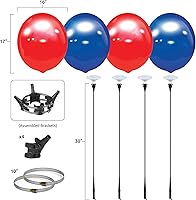 Vista 3 de BalloonBobber - Kit de 4 postes de luz de globos cosidos reutilizables resistentes a la intemperie, globos de plástico sin helio para exteriores