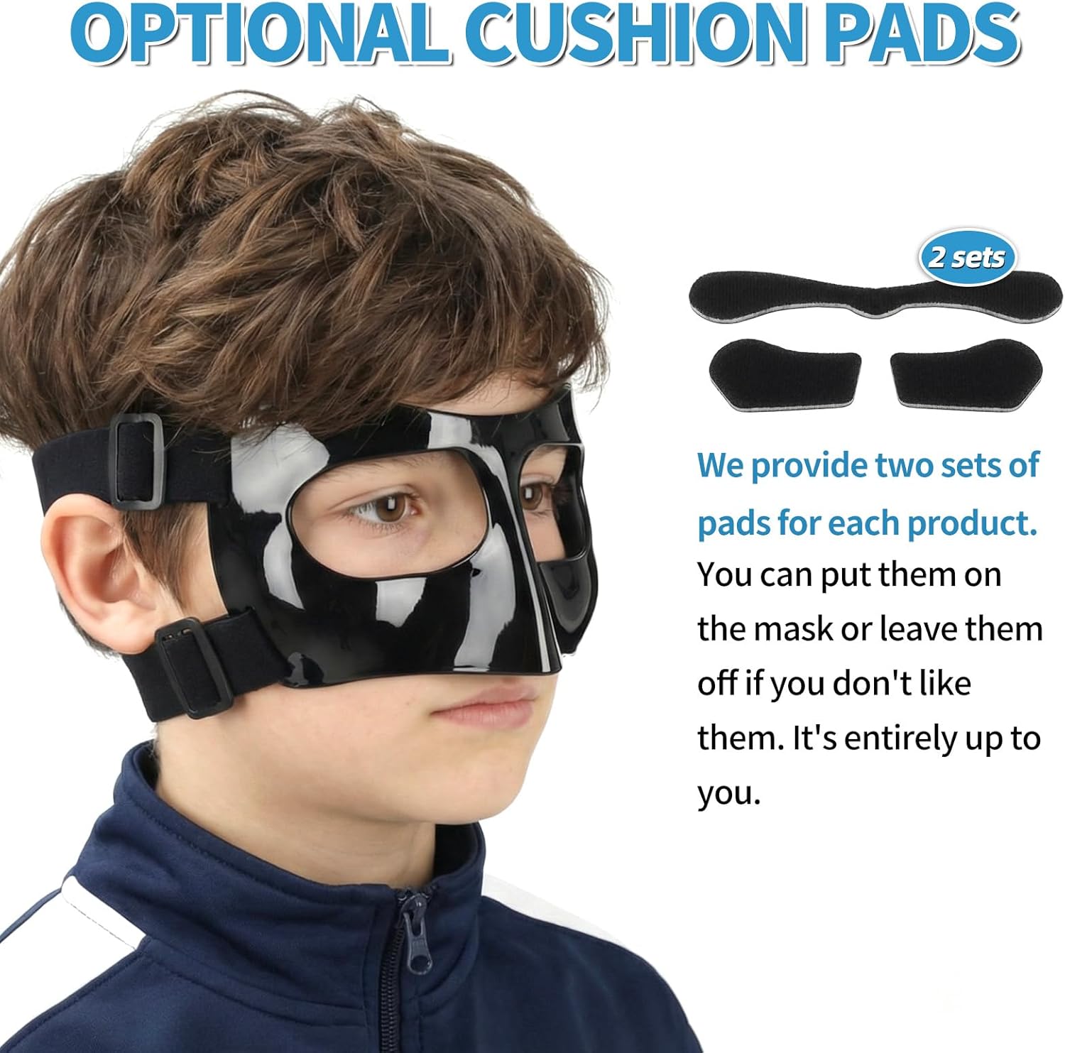 QK01 Nose Guard for Broken Nose, Face Shield Masks for Soccer, Basketball, and Other Sports Protect, Adjustable for Kids, Teenagers, and Adults, Suitable for Men and Women