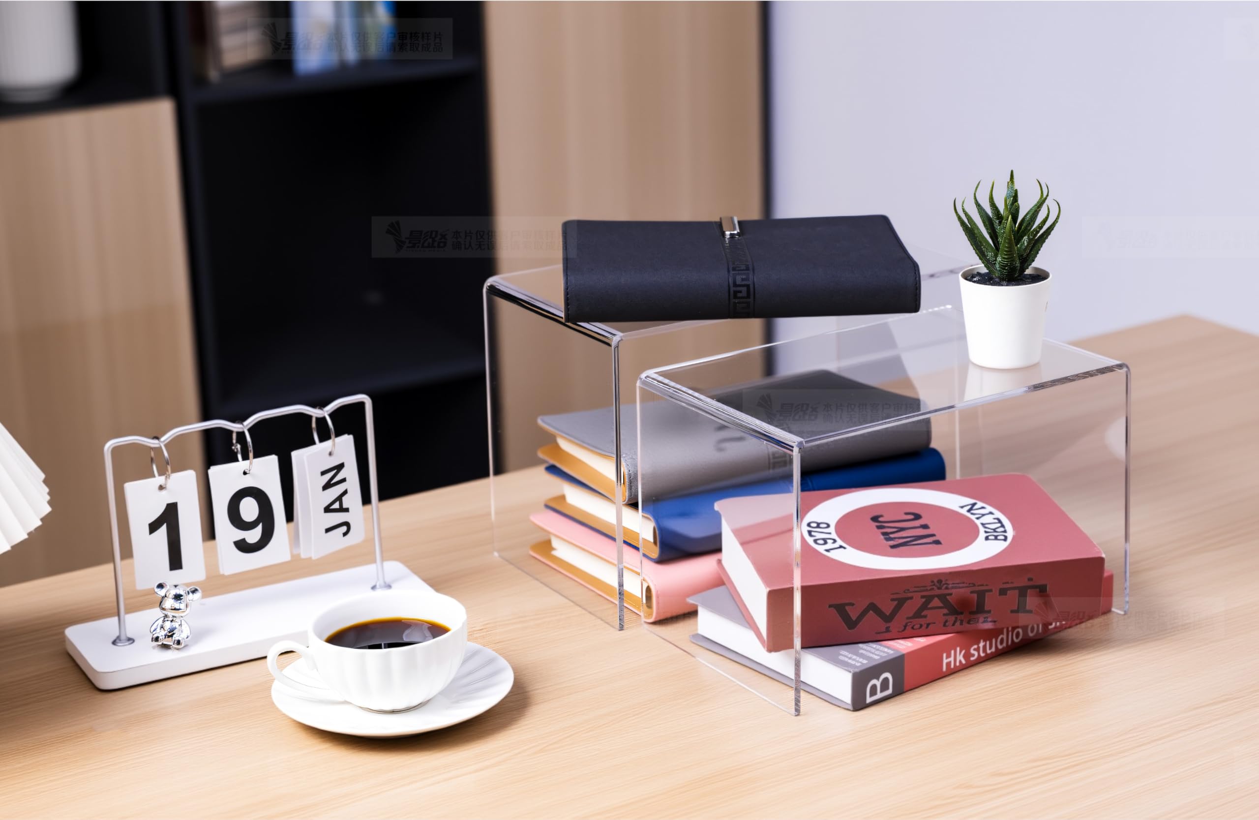 CLAY TONIC Durable 1 grand présentoir en acrylique transparent de 5 mm d'épaisseur pour organisateur et rangement de cuisine, présentation de nourriture, garde-manger, étagère de vente au détail (1