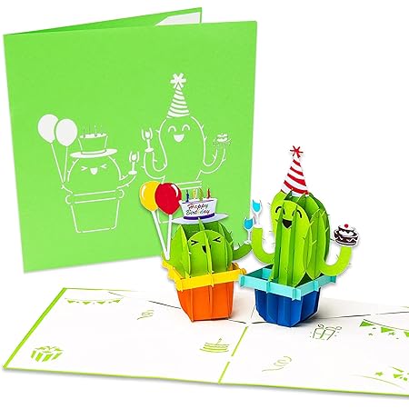 Primepopup Carte D Anniversaire 3d Happy Birthday Avec Cactus Carte Pop Up Carte De Vœux Carte De Felicitations Cactus Avec Ballon Carte Cadeau Happy Birthday Card Billet De Naissance Amazon Fr Fournitures De