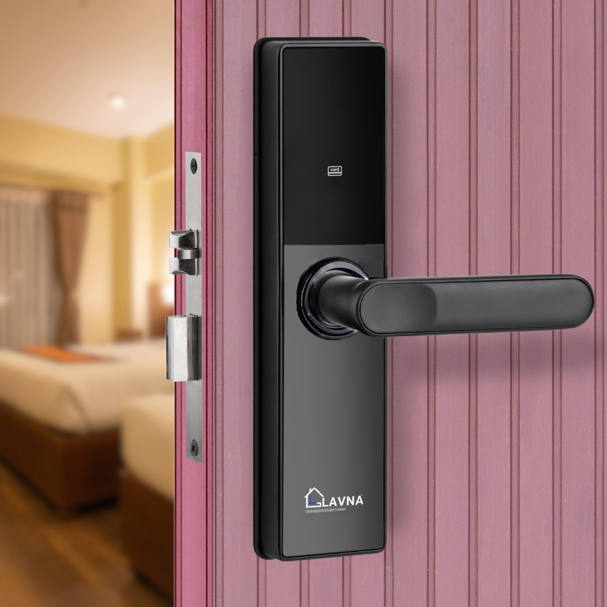 LAVNA Zinc Alloy And Stainless Steel Hotel Digital Door Lock With Rfid Card And Manual Key Access For Hotel|Resort|Pg Room Doors Support Mobile App(Lh300)(Black) (B0CSFPRCNZ) Amazon Price History, Amazon Price Tracker