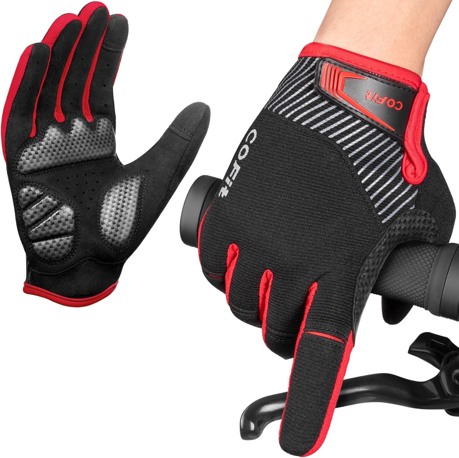 Anti-Slip Cycling Gloves for Men Women, Touchscreen Breathable Gloves Mountain Bike Gloves for BMX ATV MTB Riding, Road Racing, Bicycle, Climbing, Boating