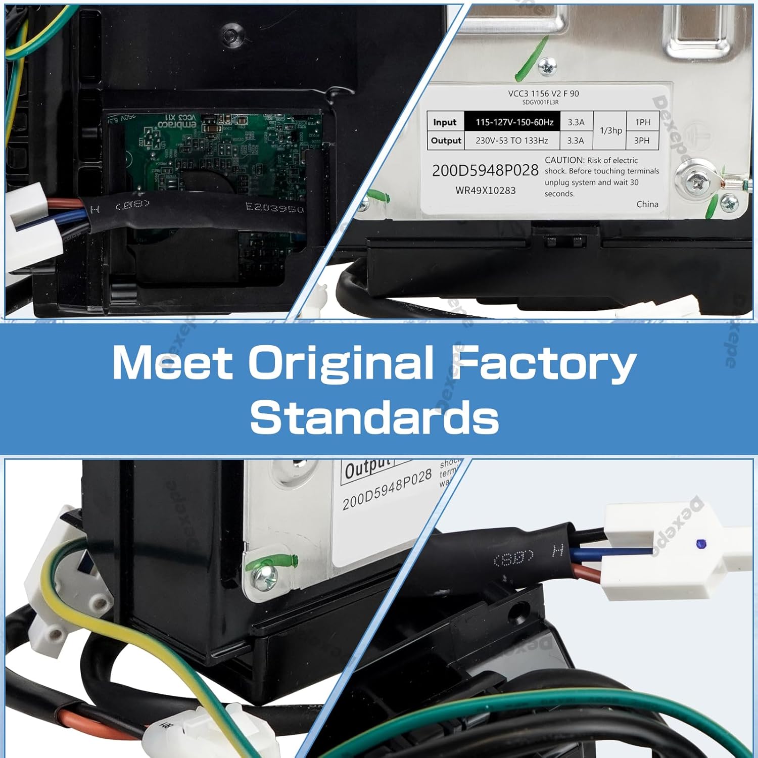 Refrigerator Inverter Board with Jumpers Compatible with GE Whirlpool Kenmore Hotpoint RCA Amana Replace WR49X10283 WR55X10490 WR55X10685 WR55X10979 WR55X11029, 200D5948P023, VCC3 1156 K8 F 90