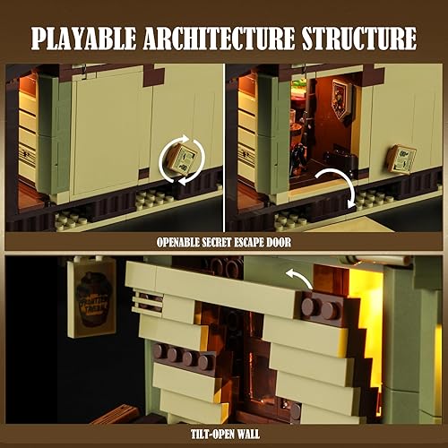 Miniatura 3 de FUNWHOLE Western-Saloon Lighting - Juego de ladrillos de construcción - The Old West Saloon - Juego de modelos de construcción de luz LED, 2026