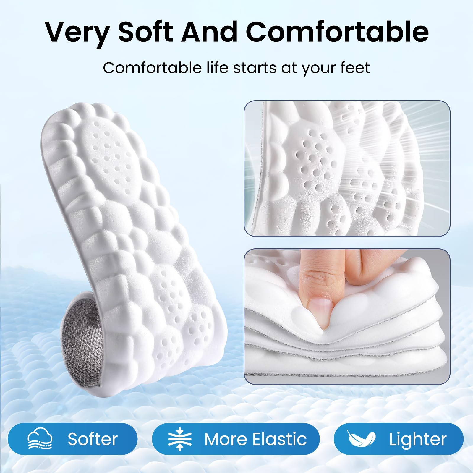 Plantillas Memory Foam Soporte Arco Absorción Impacto Transpirables Deporte Trabajo Uso Diario 43-44