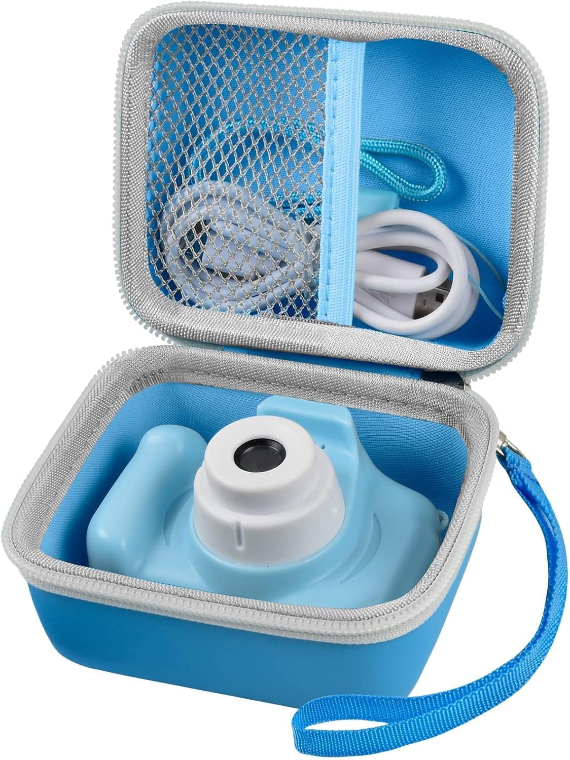 caddle & toes kids digital camera for photos & videos | mini camera toy with 2-inch screen & usb rechargeable | fun & educational gift for boys & girls age 3-10 (blue camera with thread)