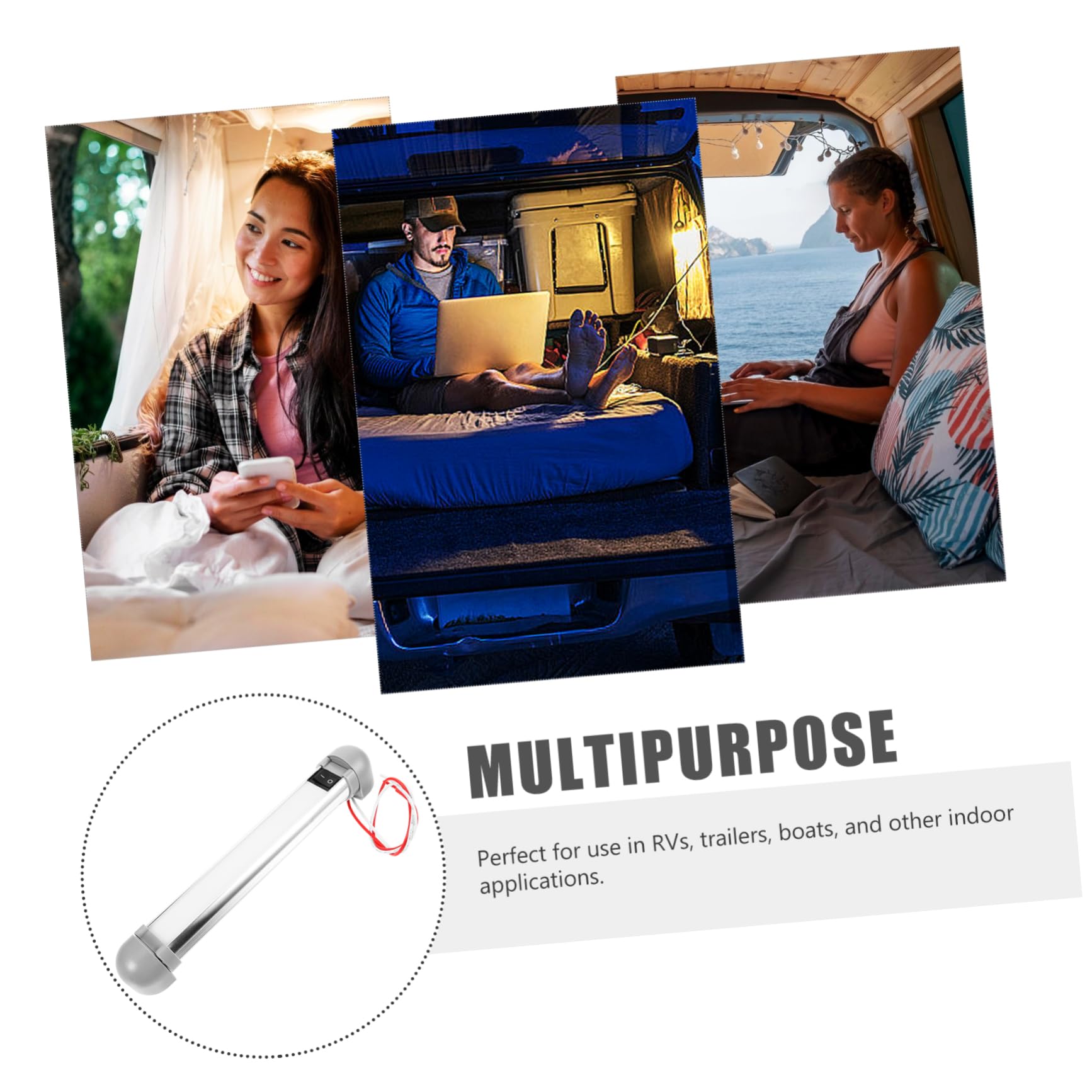 PRETYZOOM Led Light Strip for Car Interior 12v 60 228mm Rotatable Rv Truck Lights