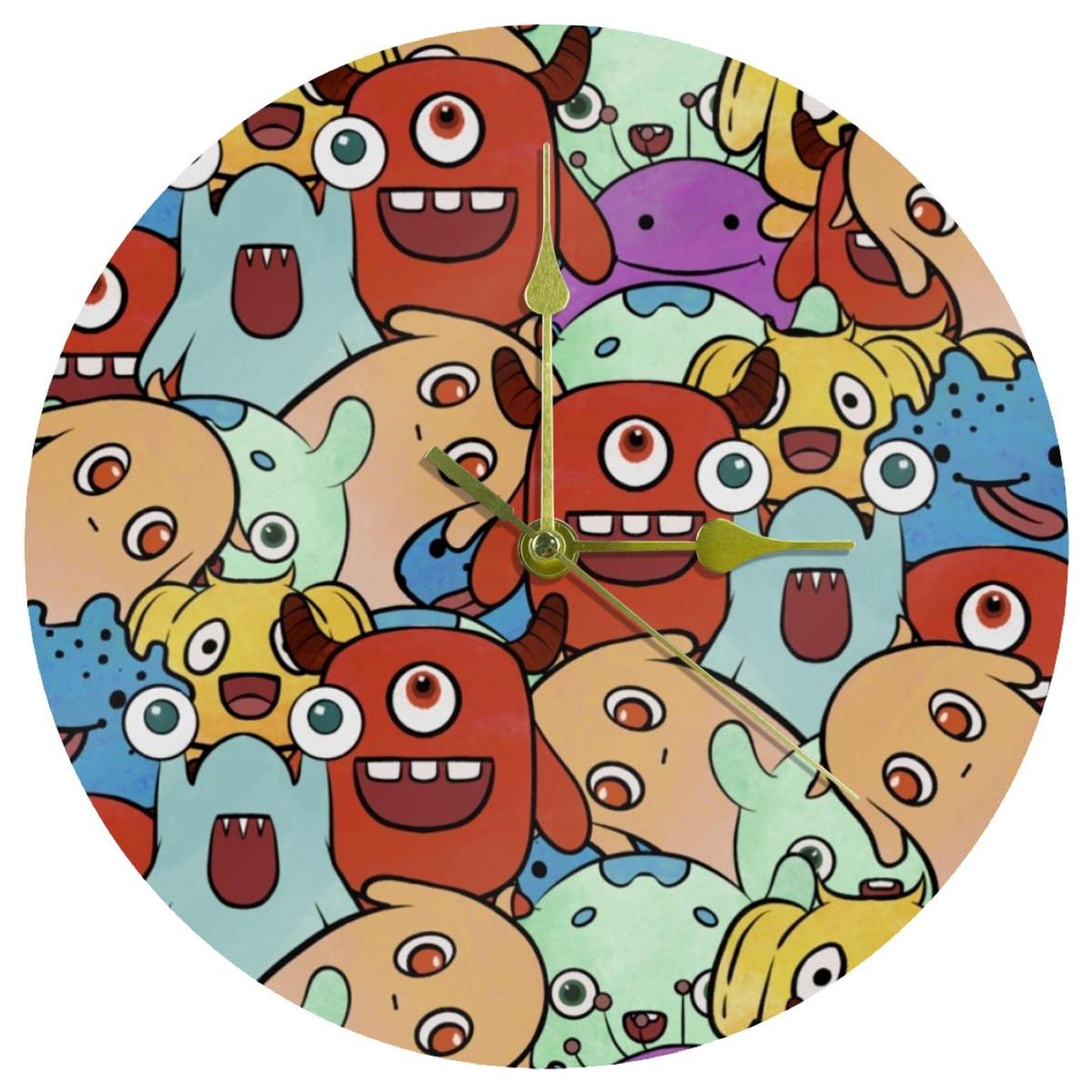 Horloge murale acrylique Little Monsters 24cm quartz silencieuse à piles