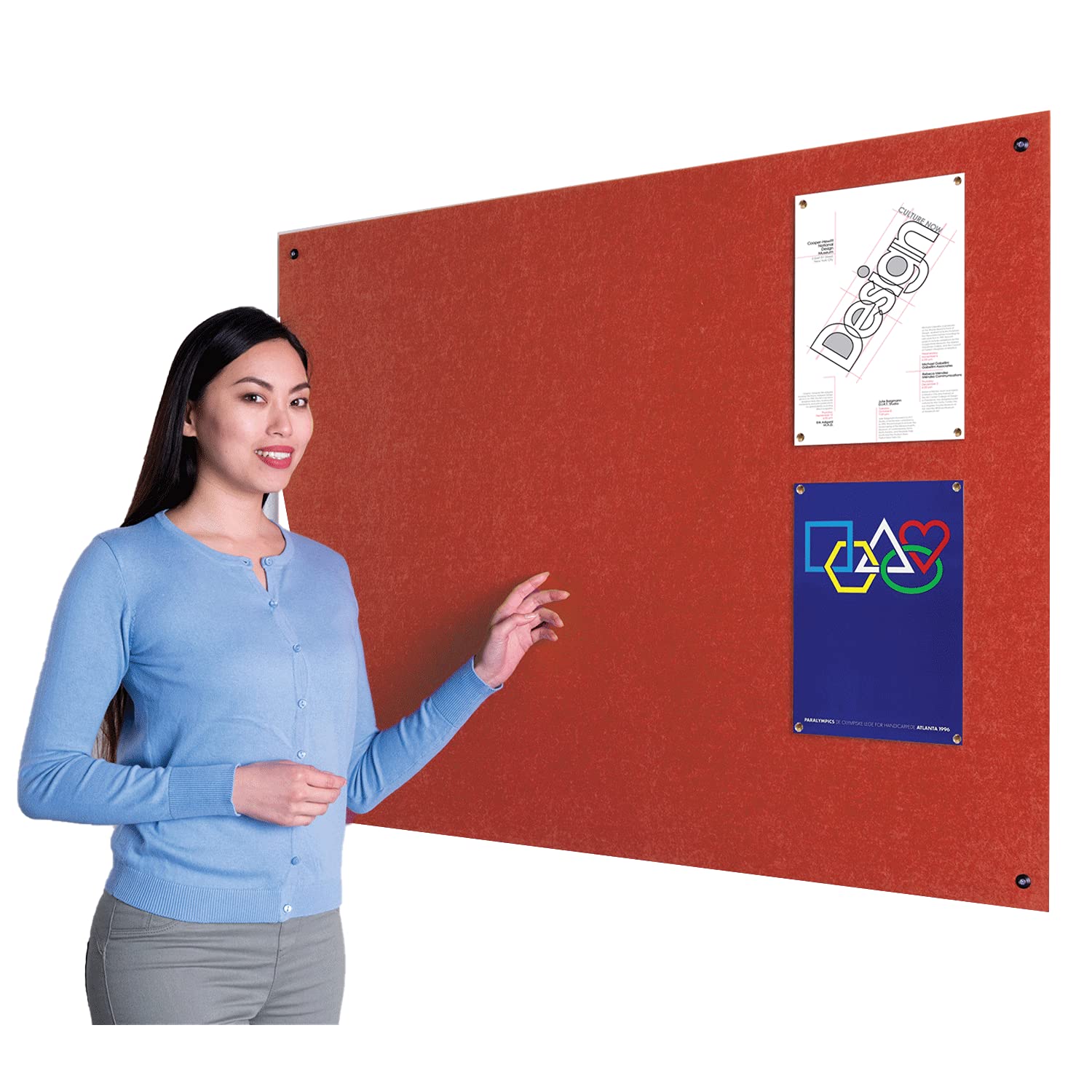 Wonderwall Fully Fire-Retardant Frameless Notice Board - Large Boards with Fixings, 8 Colours to Choose from (RED, 240 X 120CM)