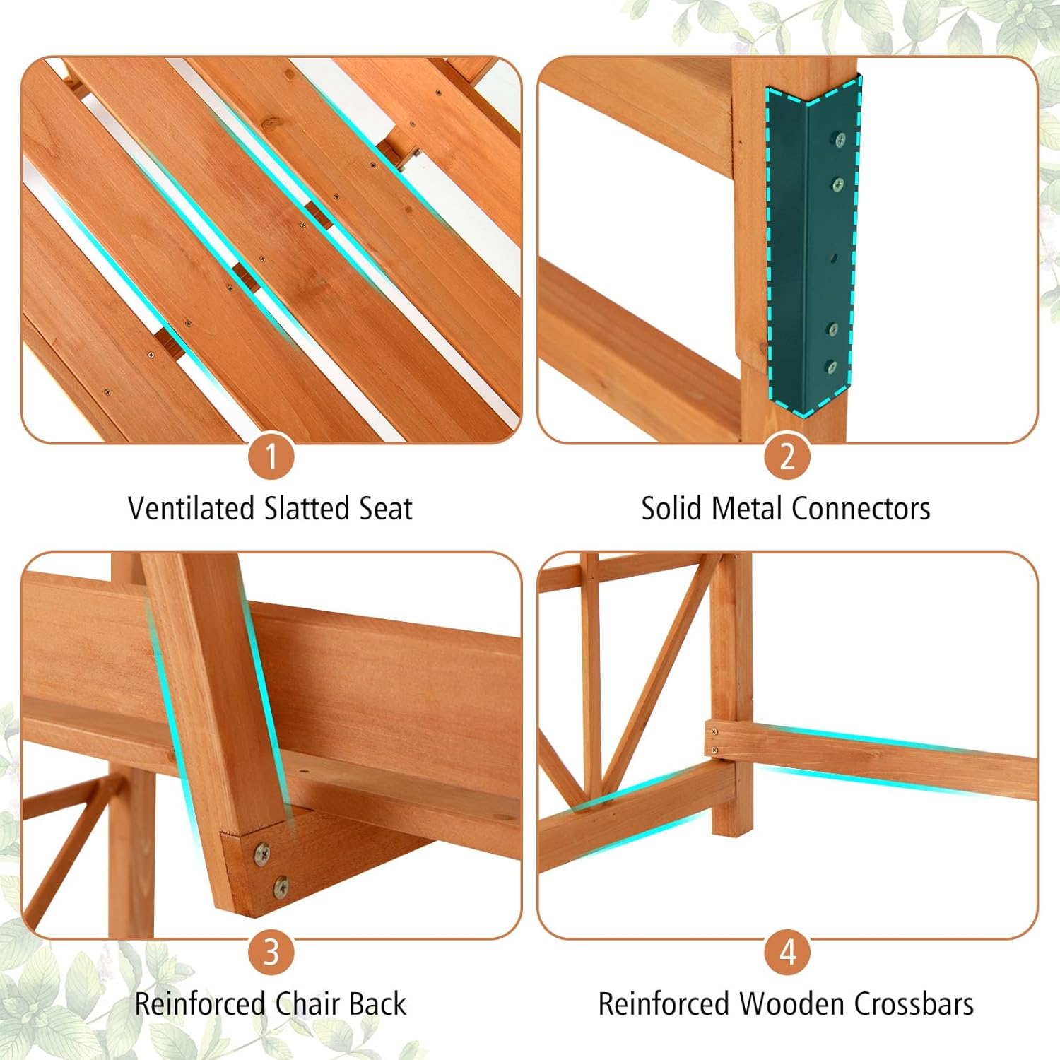 Giantex Garden Arbor with Bench - Wooden Garden Arch Trellis for Climbing Plants Vines, 2-Person Outdoor Bench, 48''W x 75''H Patio Archway for Lawn Wedding Party Ceremony Backyard Decor