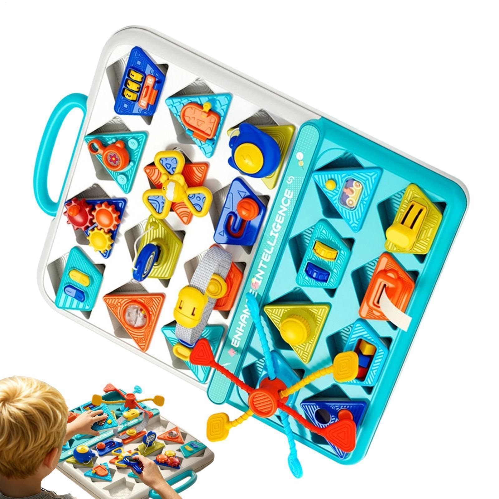 Tablero Sensorial para Niños con Asa Juguetes de Aprendizaje de Motricidad