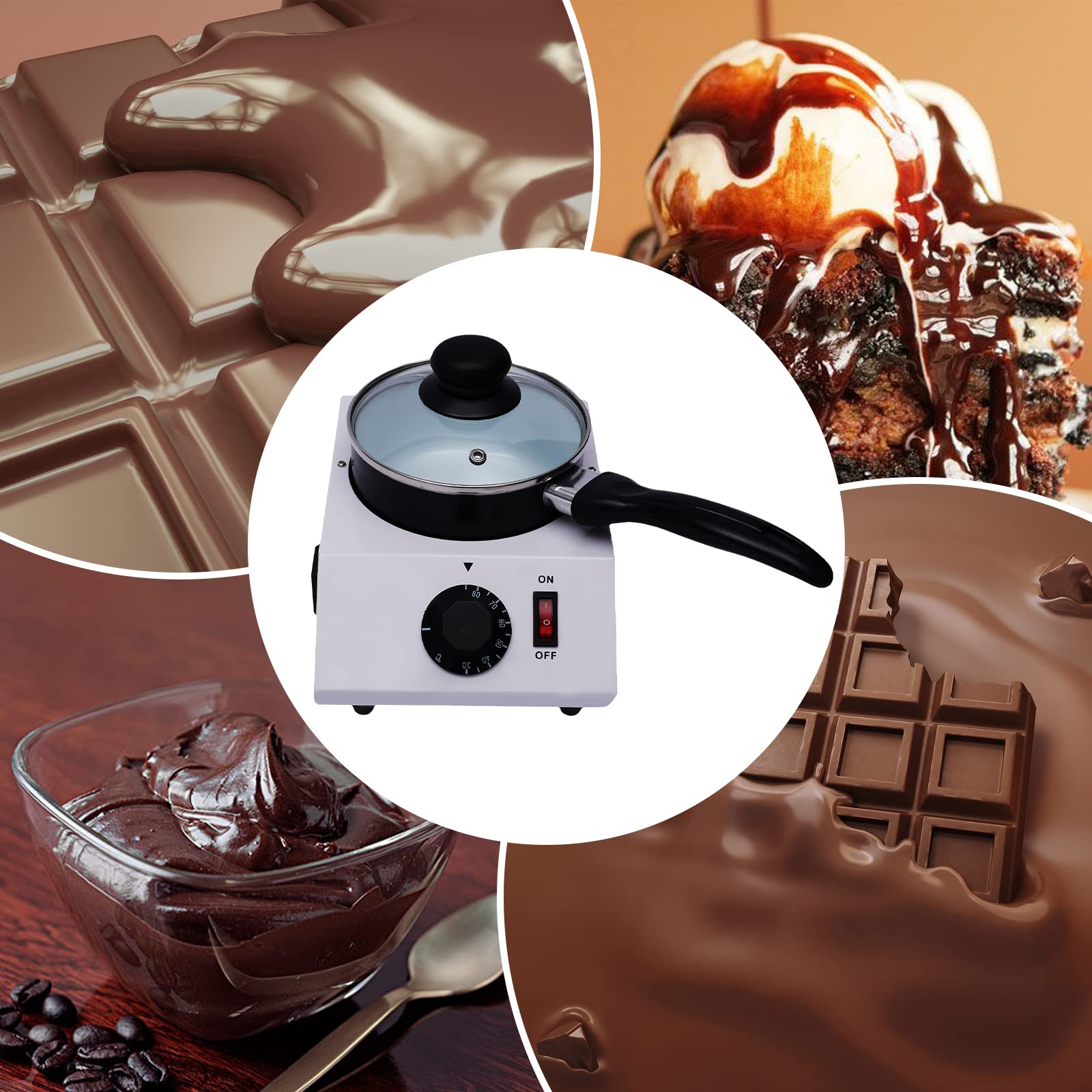 Appareil à Fondre Le Chocolat 40W Anti-Adhésif - Machine Chocolat Fondu Avec Pot Céramique