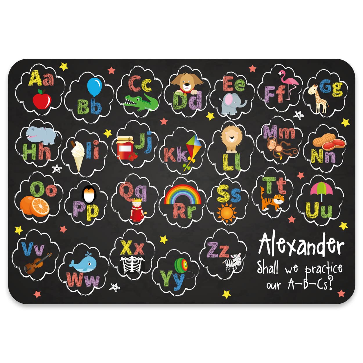 Paper Themes Personalised Educational Placemats For Children (Chalkboard Alphabet)