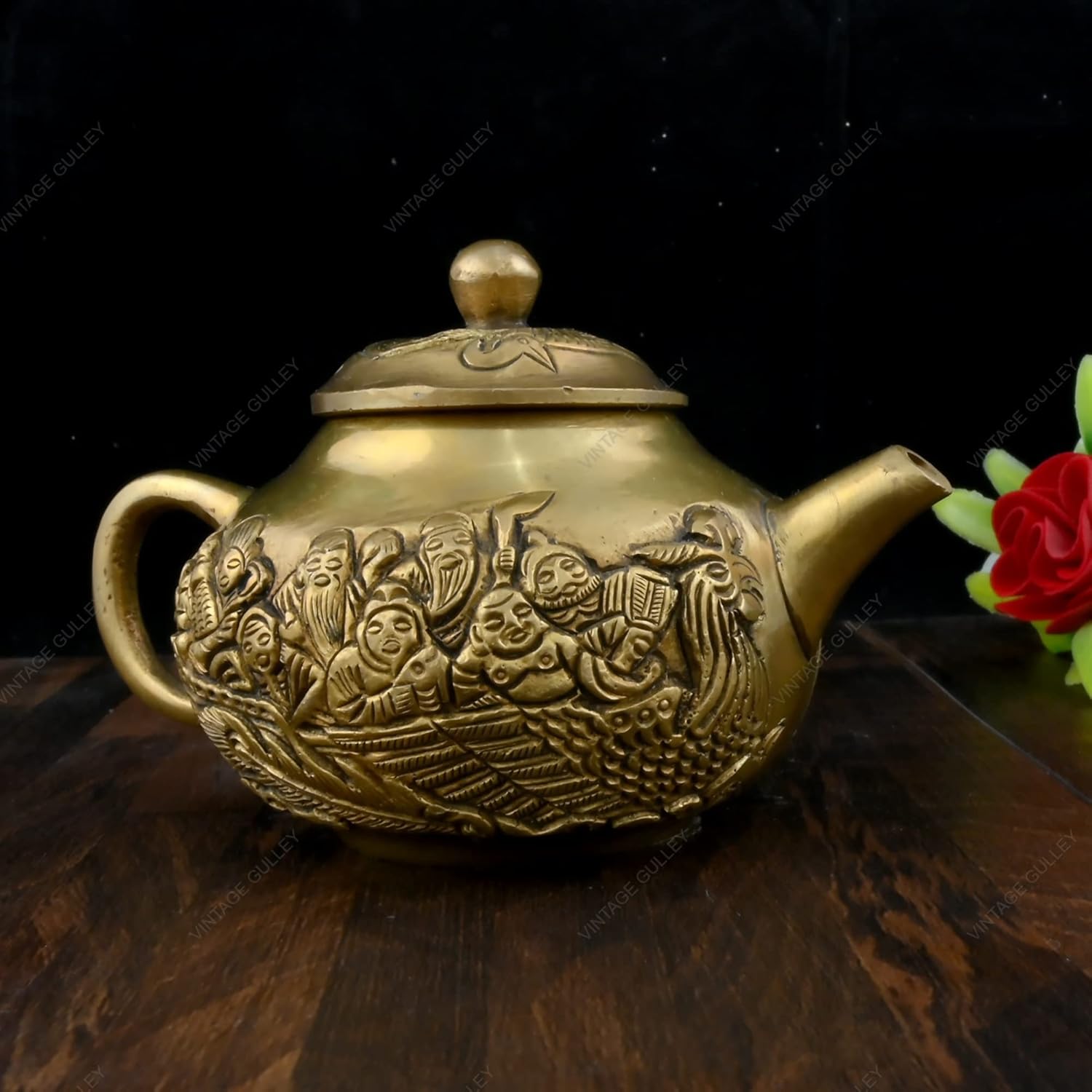 Buy Vintage Gulley Brass Kettle Showpiece, Standard Online at Low