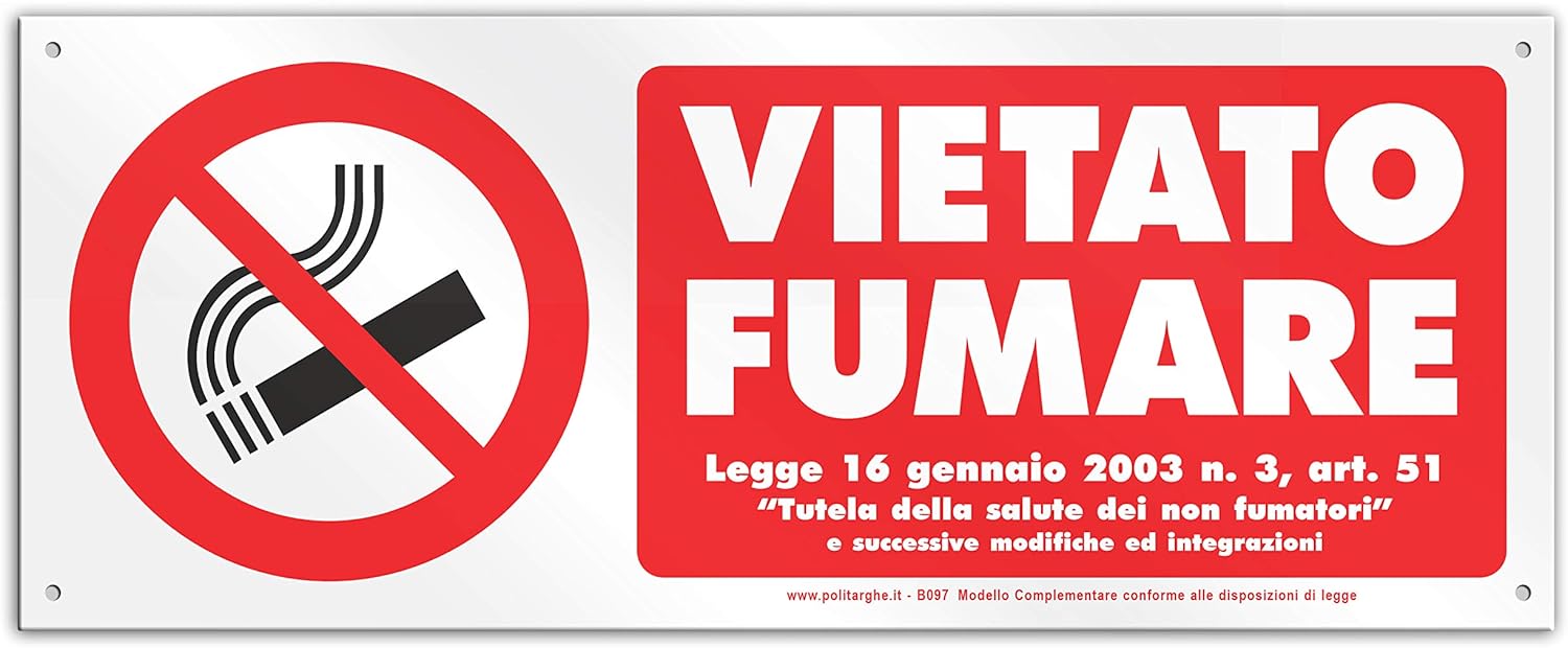 Cartello Vietato Fumare Con Responsabile - 30x12 Cm In PVC Per Interni Ed Esterni - Foto 3