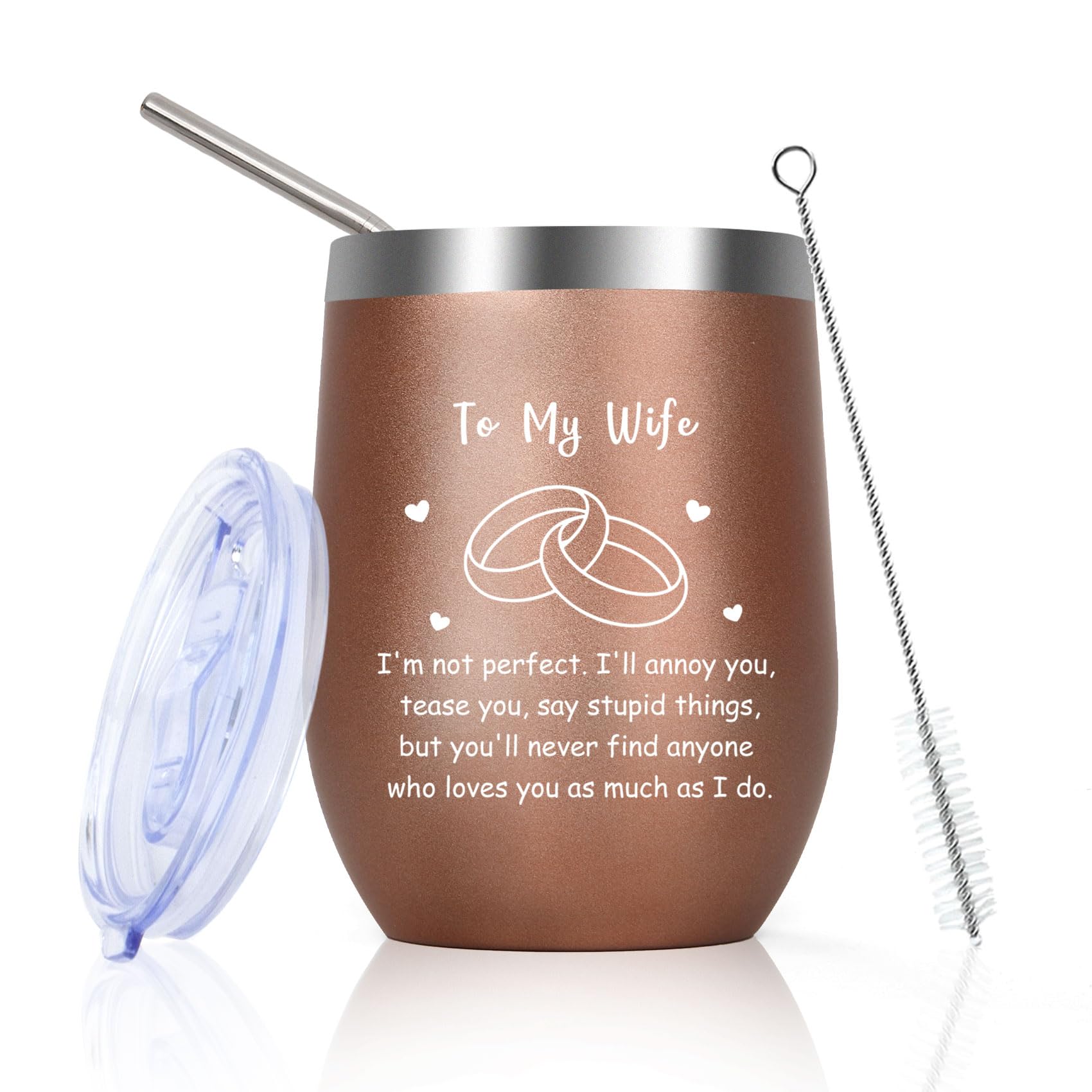 Huaceary Valentines Gifts for Wife Travel Mug Wife Gifts from Husband Present for Wifes Birthday Gift for My Wifes Present Wedding Anniversary Mothers Day Eid Christmas Coffee Mug Gift for Women