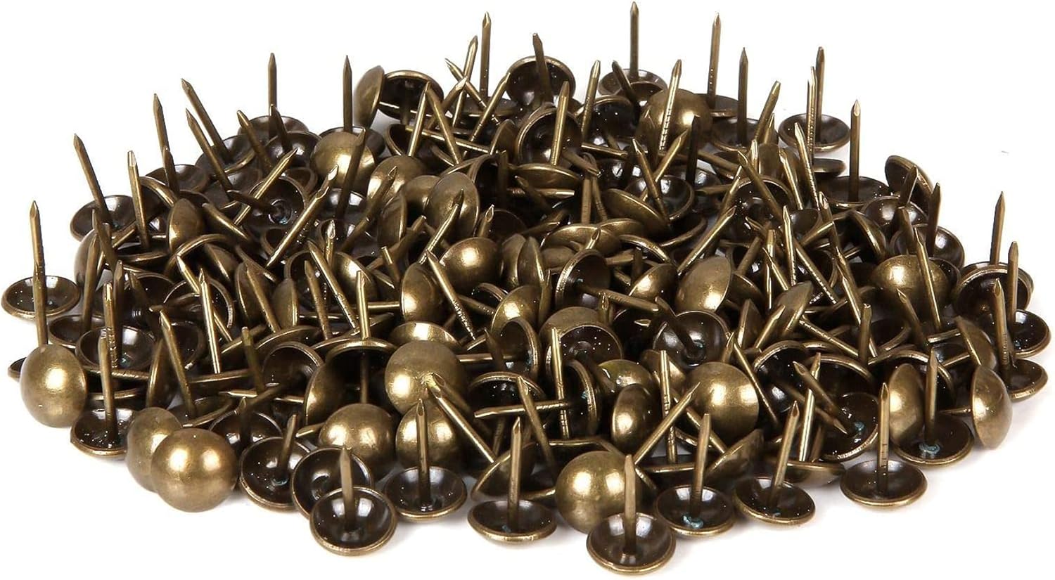 ZAYI 5/8”x13/16” Antique Bronze Upholstery Tacks, Furniture Sofa Thumb Tacks Push Pins Assortment Kit for DIY Wood Furniture Décor 100PCS (5/8inch, Bronze)