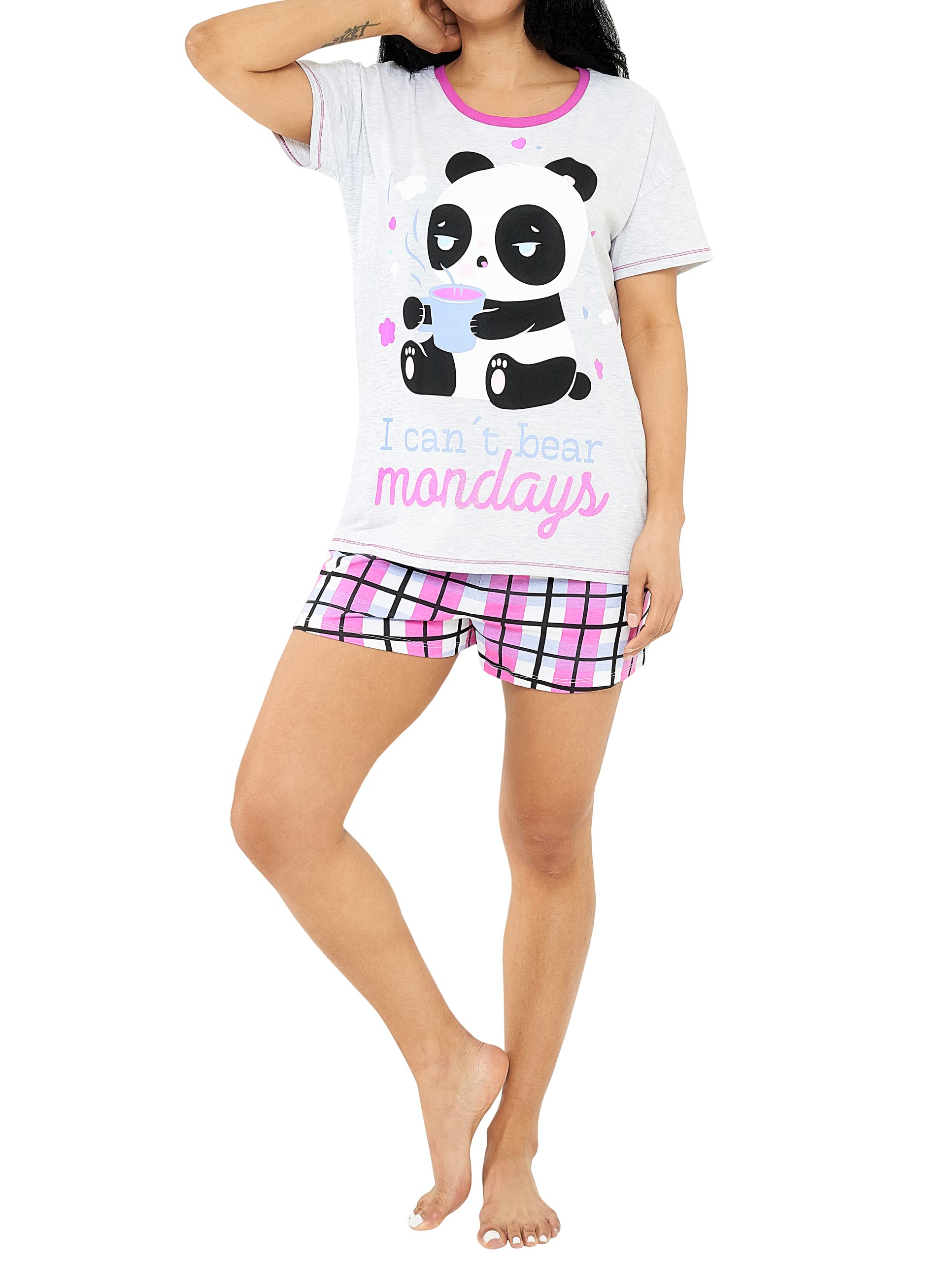 Harry Bear Womens Pyjamas Panda Multicoloured XX-Large