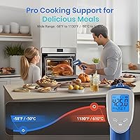 Vista 3 de Etekcity Termómetro infrarrojo láser pistola de temperatura 1080, -58°F ~ 1130°F para carne, alimentos, dulces, pizza, horno, pistola de calor