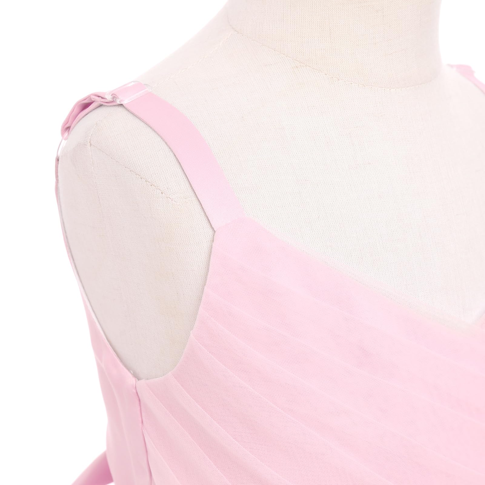 IDOPIP Ragazza Fiori Principessa Abito Lungo Pieghettato Matrimonio Damigella d'onore Abito Da Sfera Ricamo Fiore Pizzo Elegante Scollo a V