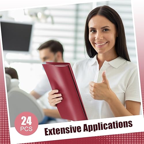 Miniatura 5 de Teling 24 portadas de informes con sujetadores de 3 puntas, carpetas de presentación frontal transparentes, vista de marco, carpeta de informes de