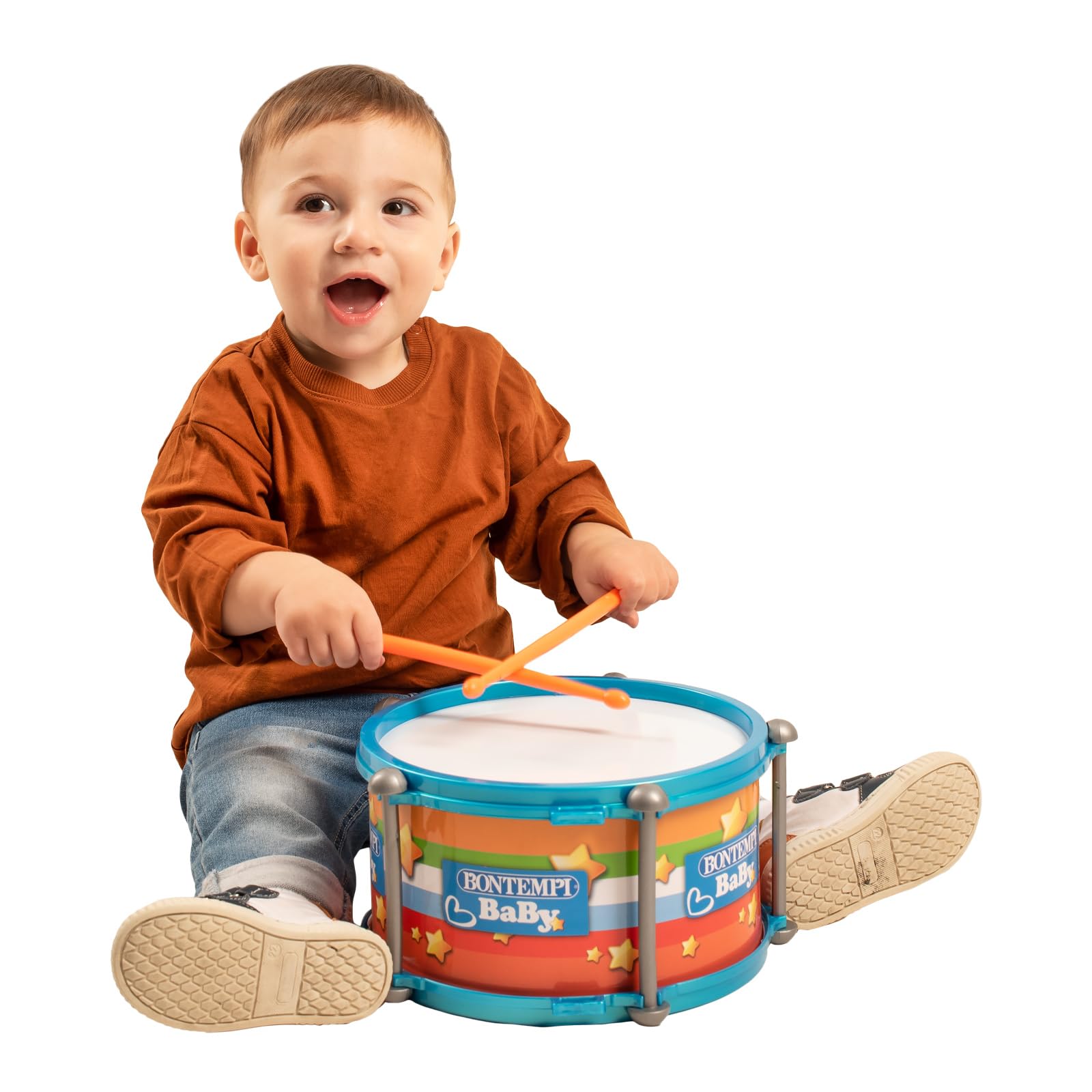 Bontempi | BabyBeat: Tambor de Juguete con Doble Membrana para Pequeños Bateristas, 245x245x135 mm