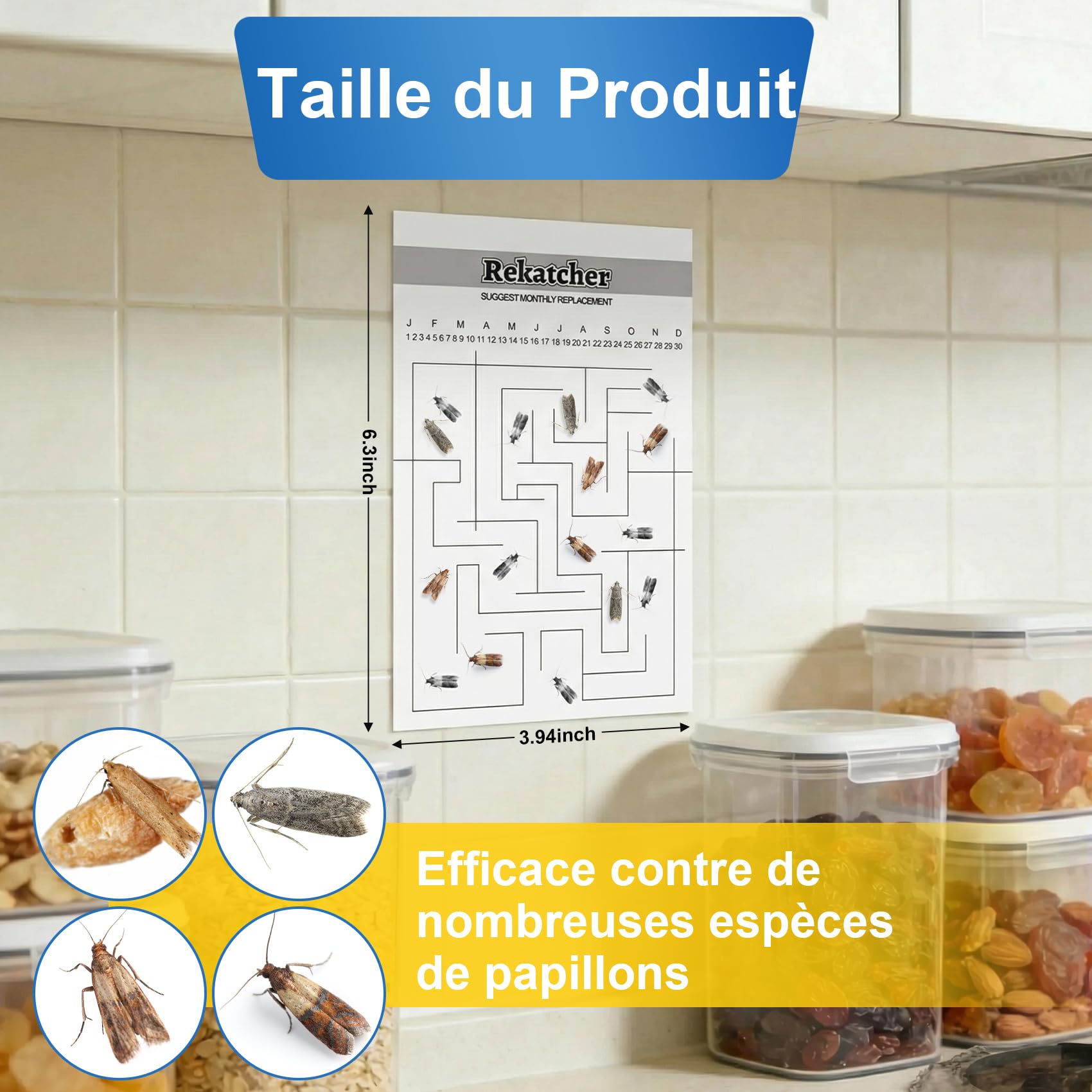 20 Pièces Anti Mites Alimentaires Piege Mites Alimentaires Piège Mite Alimentaire Anti Mite Alimentaire avec Le Plus Grand Attrait Convient pour Le Restaurant De Garde-Manger De Cuisine