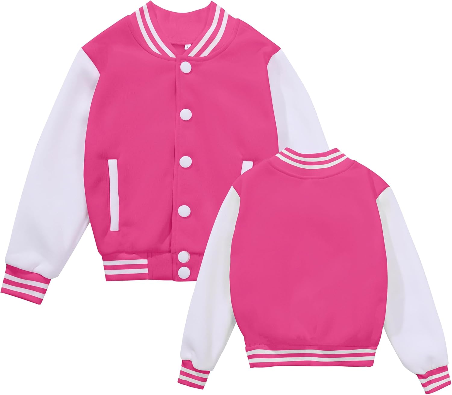 Kids Varsity Jacket Girls Boys Baseball Jacket Bomber Coat School Uniform with Pocket
