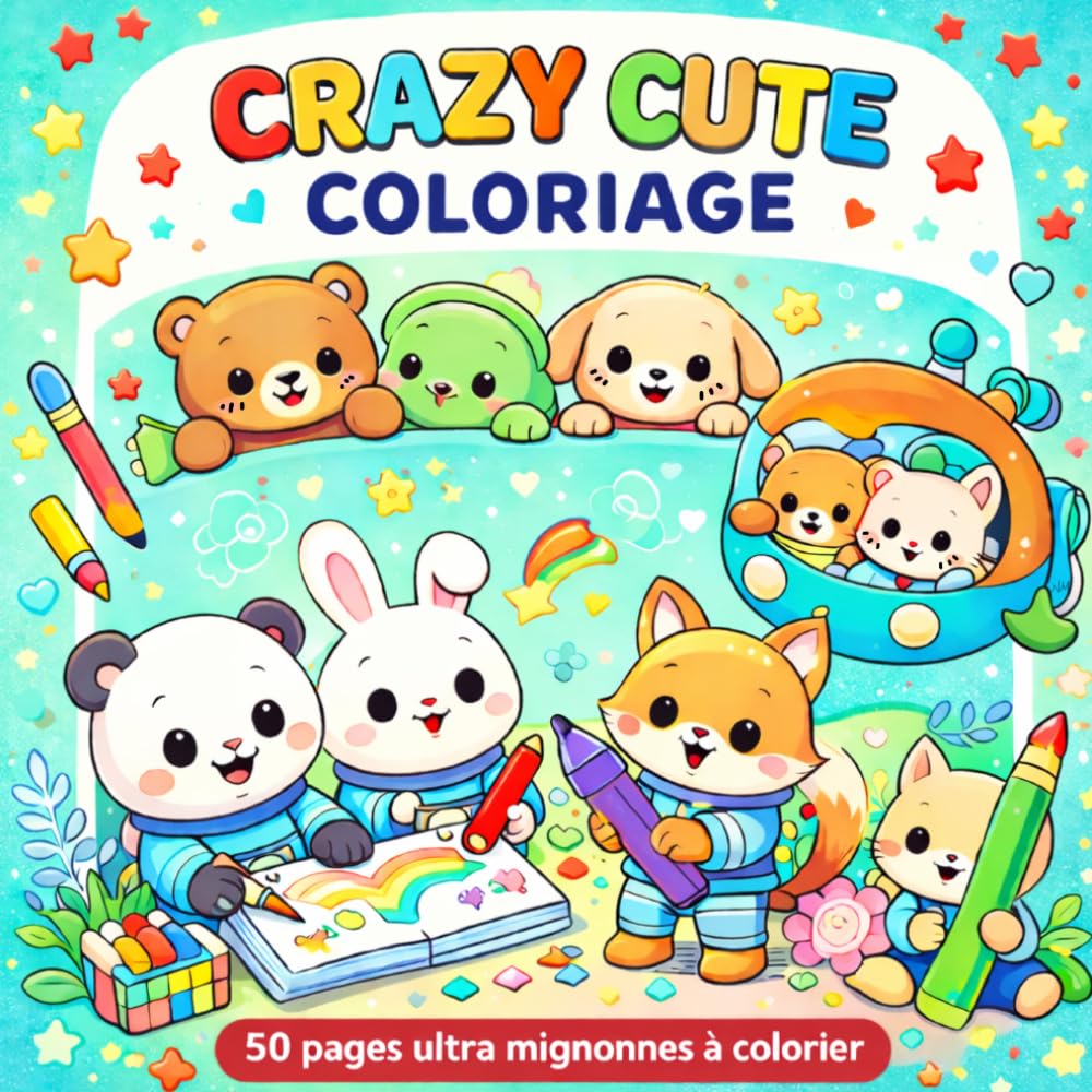 Crazy Cute Coloriage: 50 pages ultra mignonnes à colorier