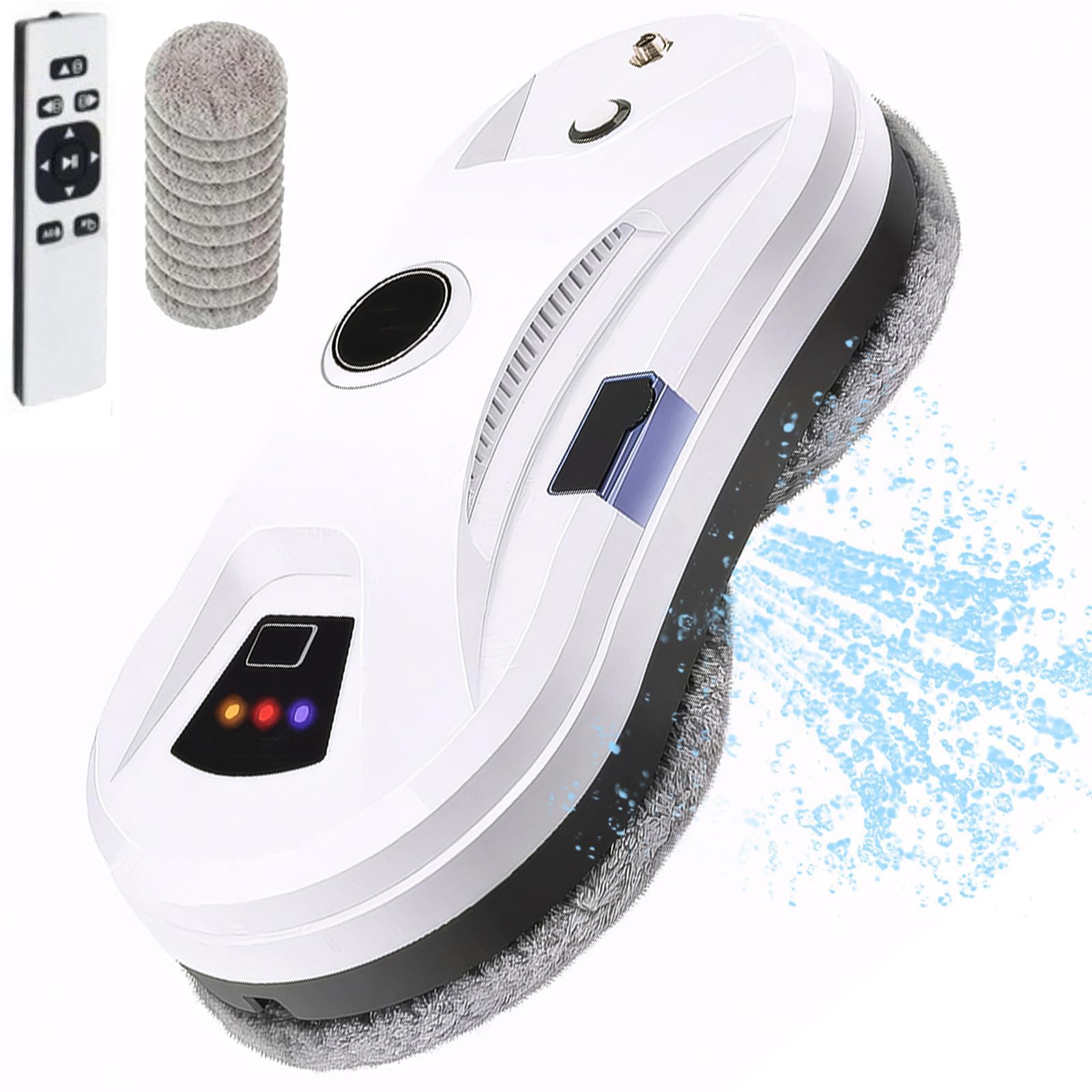 Inteligentny robot do mycia okien z natryskiem wody, w pełni automatyczna elektryczna maszyna do mycia szyb ze zdalnym sterowaniem,White