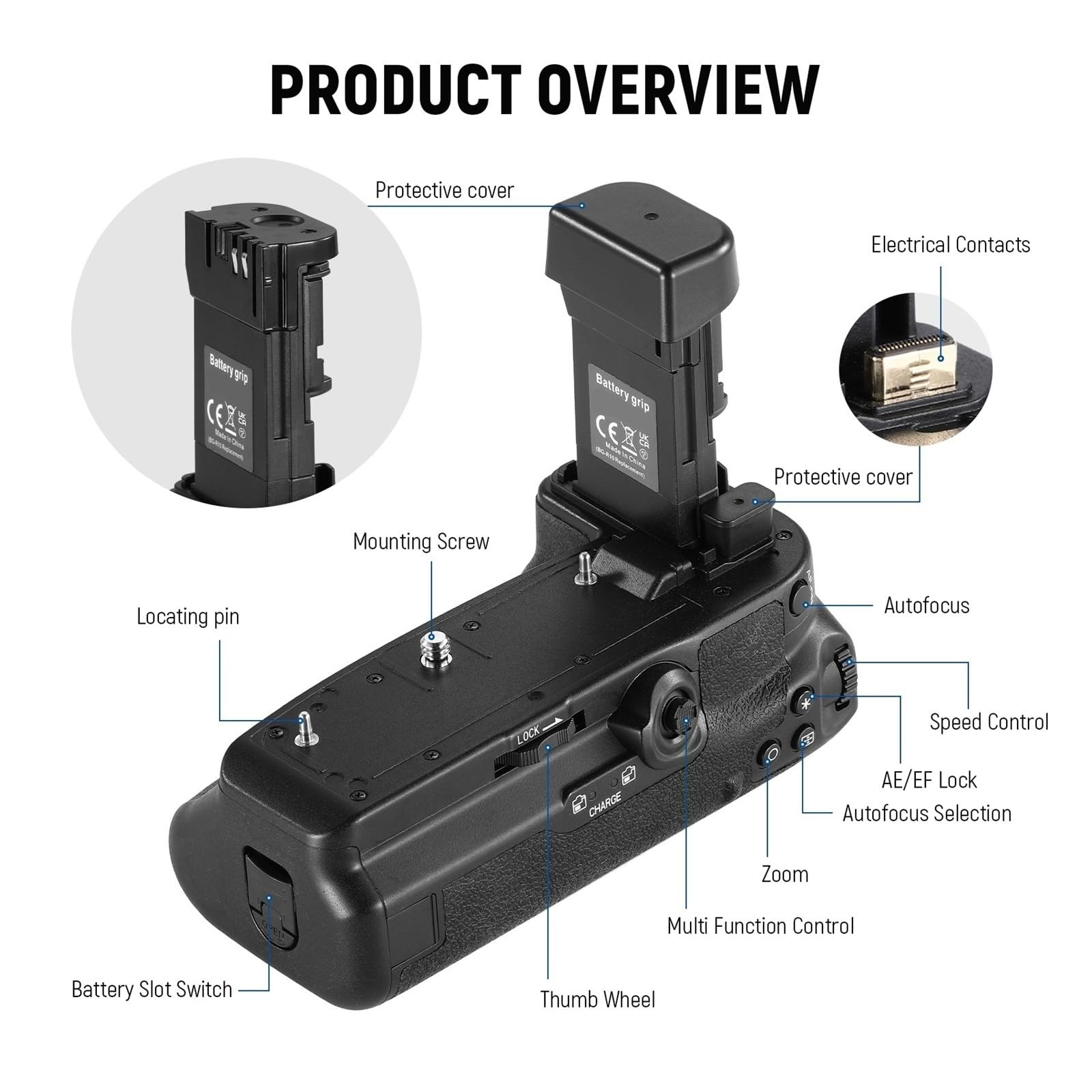 Compatibile con l'impugnatura portabatteria Canon R5 R6II BG-R10