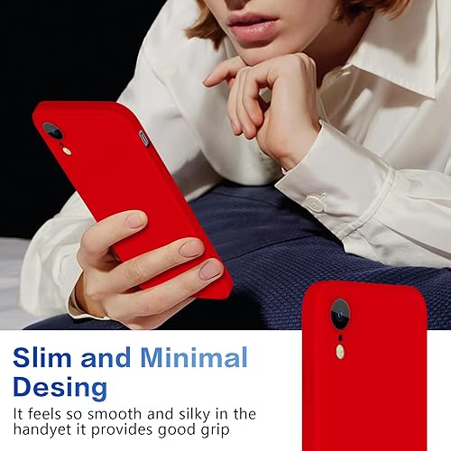 Miniatura 6 de Funda para iPhone XR de silicona líquida, protección de cuerpo completo, suave, a prueba de golpes, antiarañazos, para iPhone XR, ajuste delgado,