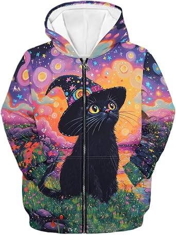 Girls Hoodies Size 14-16 Kids Casual Full Zipper Up Hoodies Fashion Hooded Sweatshirt for Juniors Sweatshirts