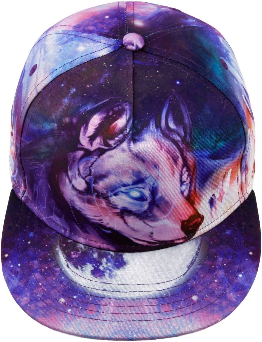 moonsix Unisex Snapback Hats,Adjustable Flat Bill Baseball Caps Dancing Hip Hop Cap