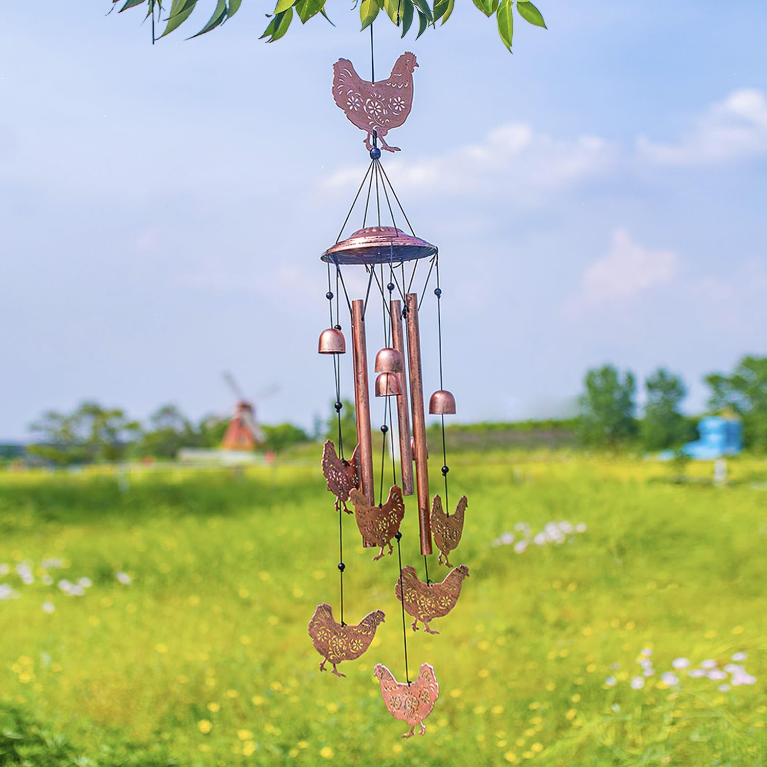 Chicken Wind Chimes for Outside,Chicken Gifts for Women/Men/Sympathy/Memorial Gifts/Birthday Festival Metal windchimes Outdoors/Indoors,Patio,Garden Decor,Home,Yard
