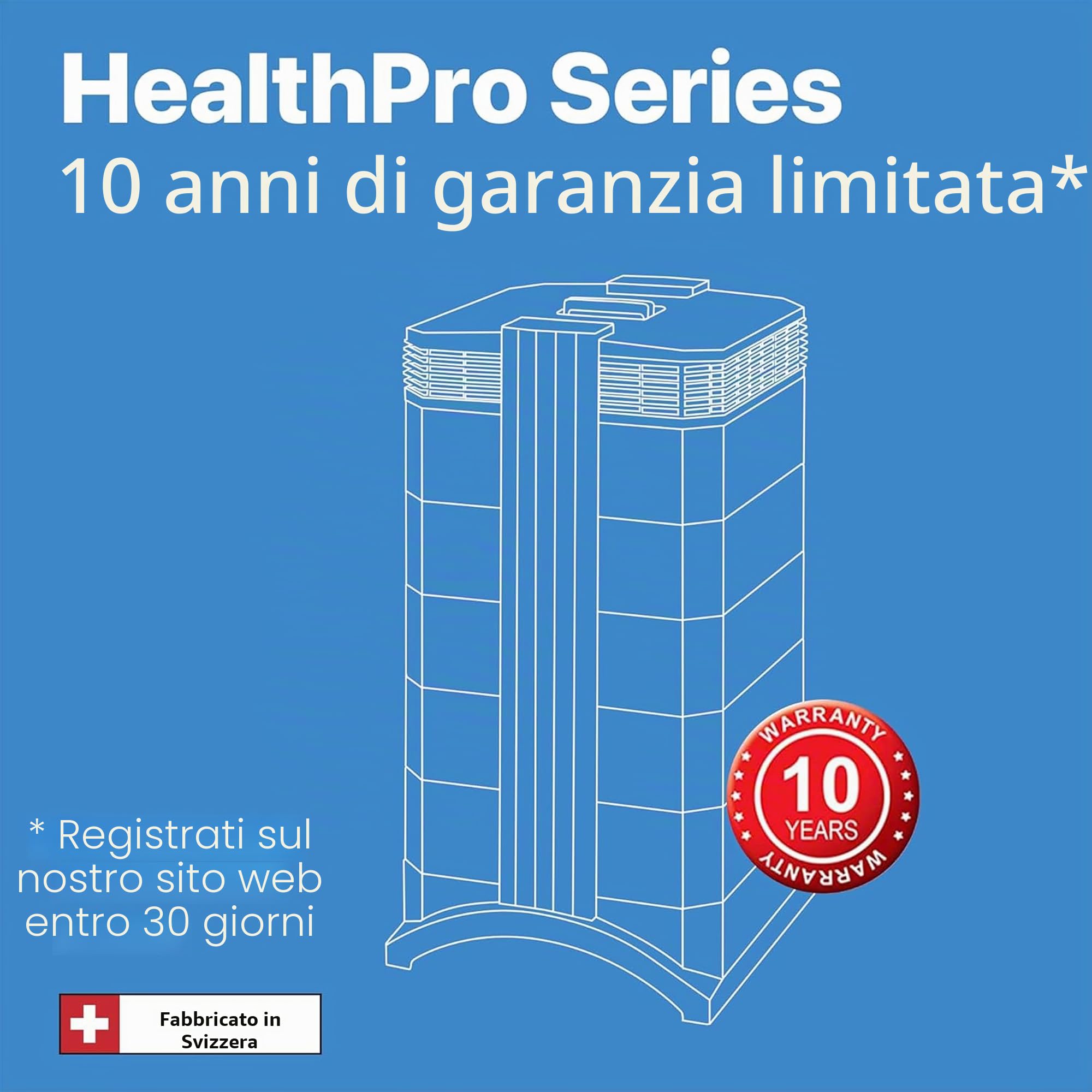 IQAir HealthPro Plus XE - Purificatore d'aria intelligente HyperHEPA filtrazione per grandi stanze fino a 1125 mq - Fumo, virus, allergeni, asma, muffe, polvere, animali domestici, prodotto in