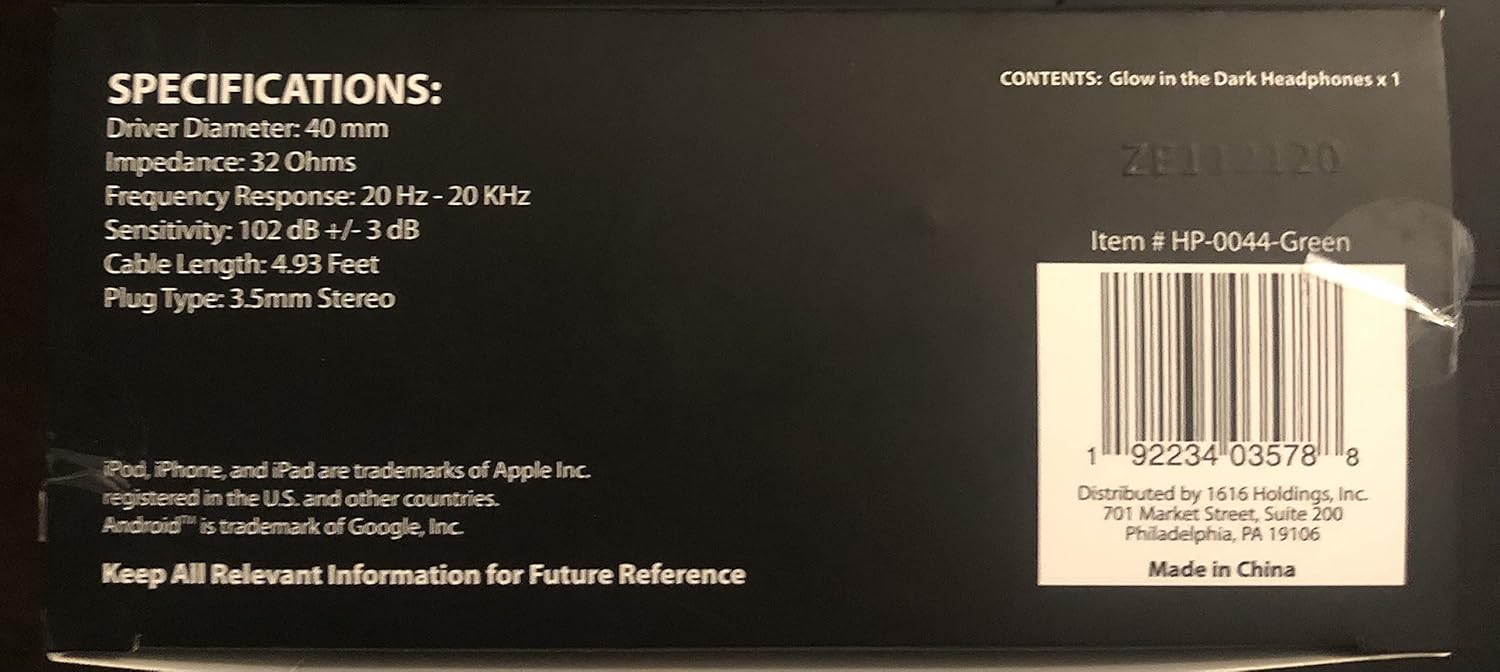 Bass Jaxx Headphones Box with Specifications