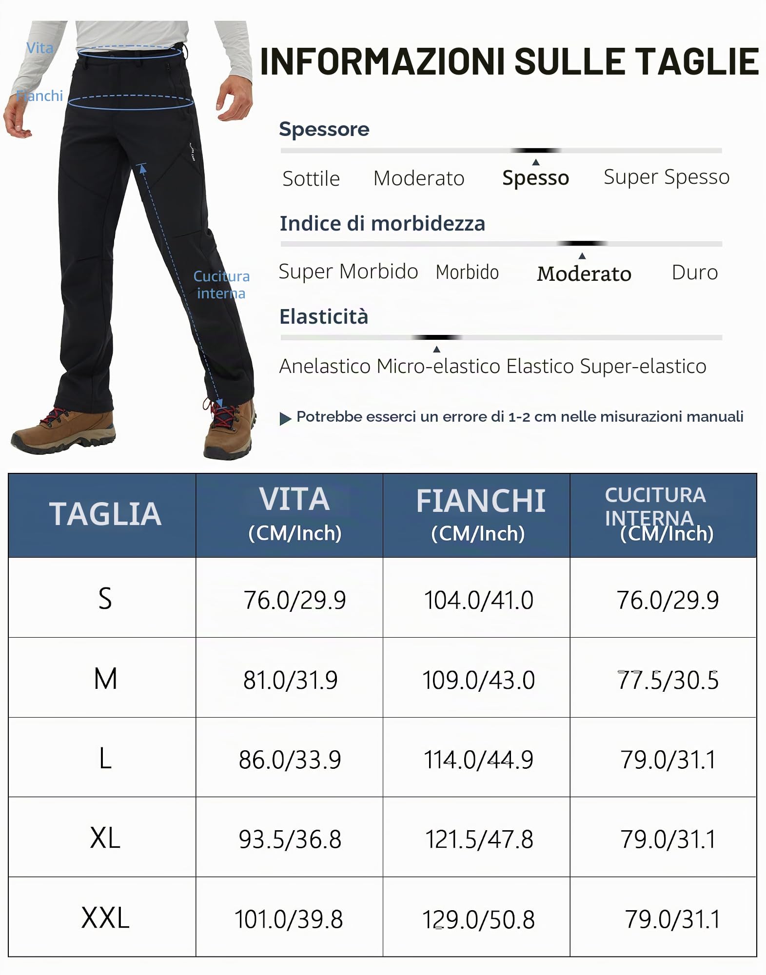 Pioneer Camp Pantaloni da trekking da uomo in pile con tasche