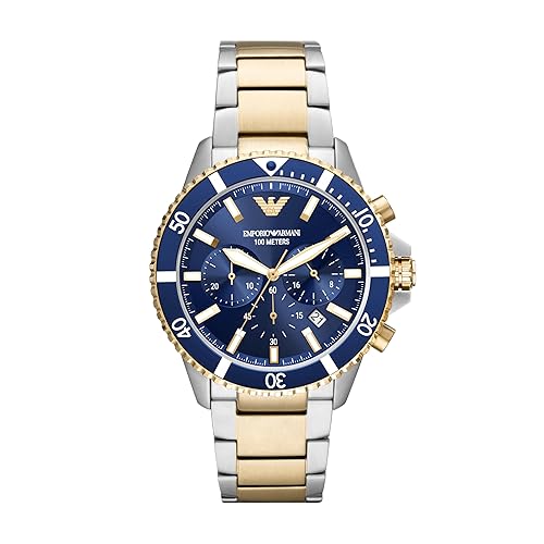Emporio Armani World Explorer Dive-Inspired Men's Watch with Stainless Steel, Silicone or Leather Band