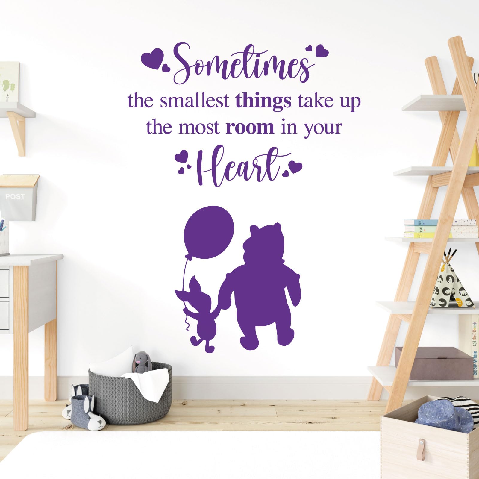 Sometimes the Smallest Things Take the Most Room in Your Heart - Movie Book Quote Wall Sticker [XLarge] [Purple]