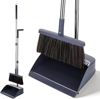 Besen und Kehrschaufel Set, 180 Grad Drehbar Besen mit Stiel