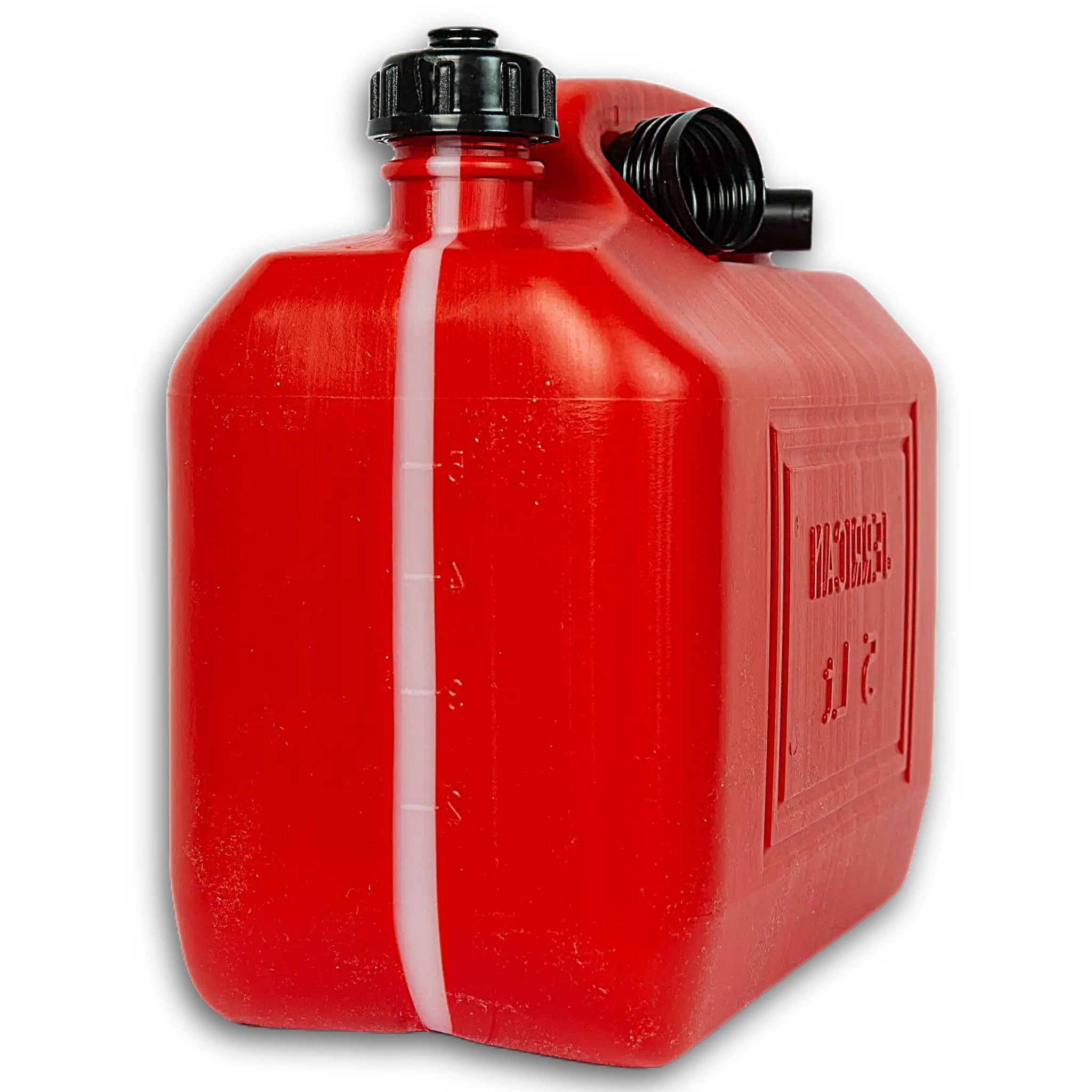 Bricoloco Caraffa per benzina e liquidi 5, 10 o 20 litri - Fabbricazione europea certificata e omologata - Serbatoio tanica carburante rosso - Polietilene alta densità (5 litri (2 pz.)