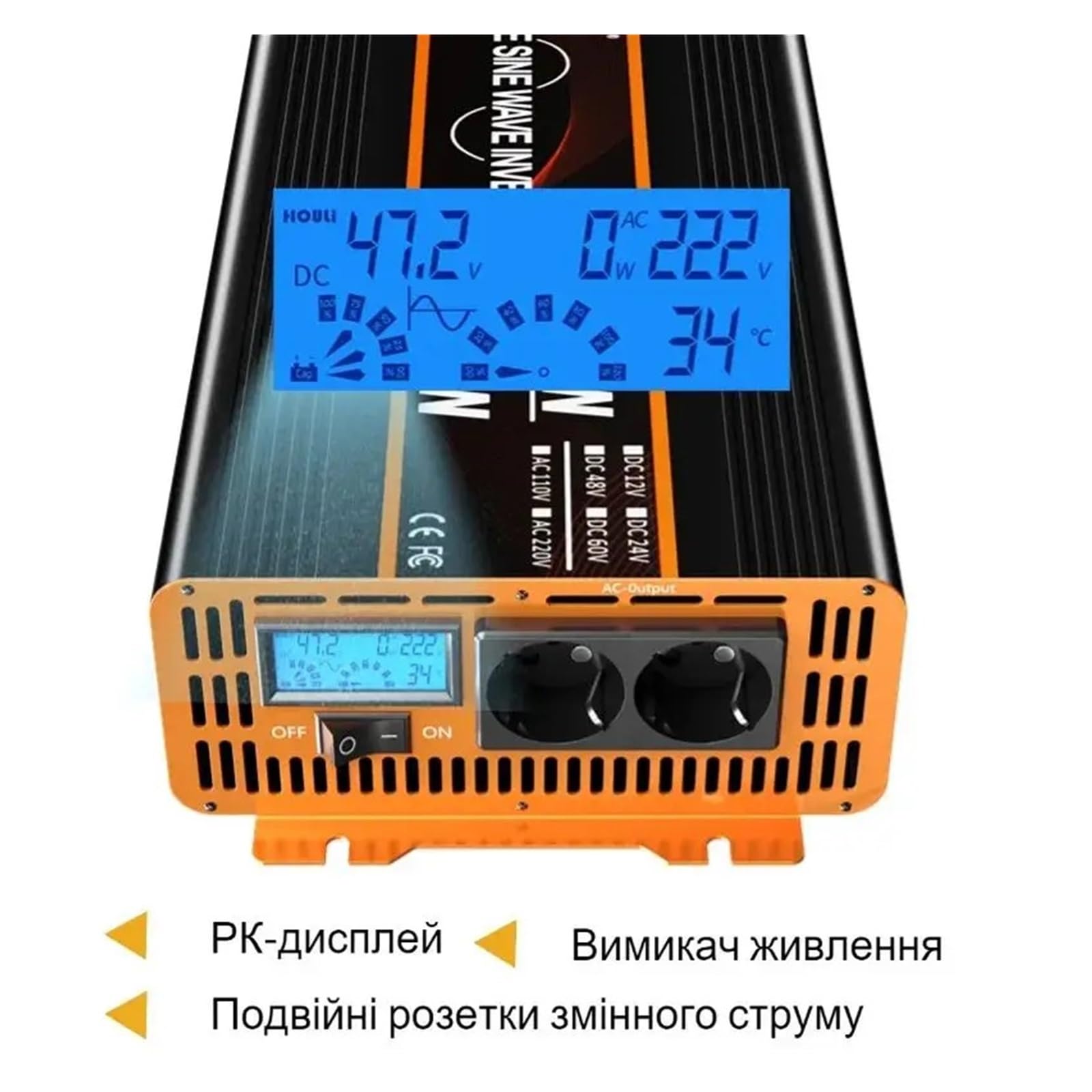 Inwertery, Falownik 24 V Czysta Fala 4000 W 5000 W Transformator 12 V Do Zasilacza Samochodowego(5000w,24V)